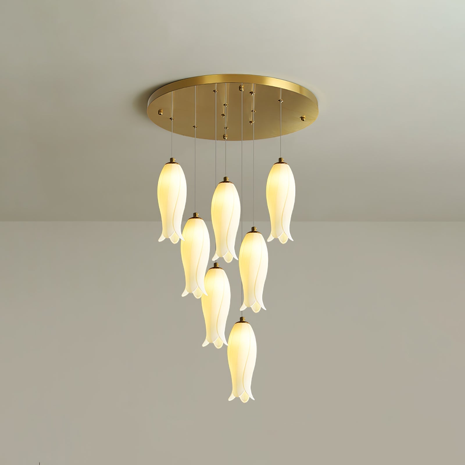 Sylirion Alabaster Brass Chandelier-Neutral Decor