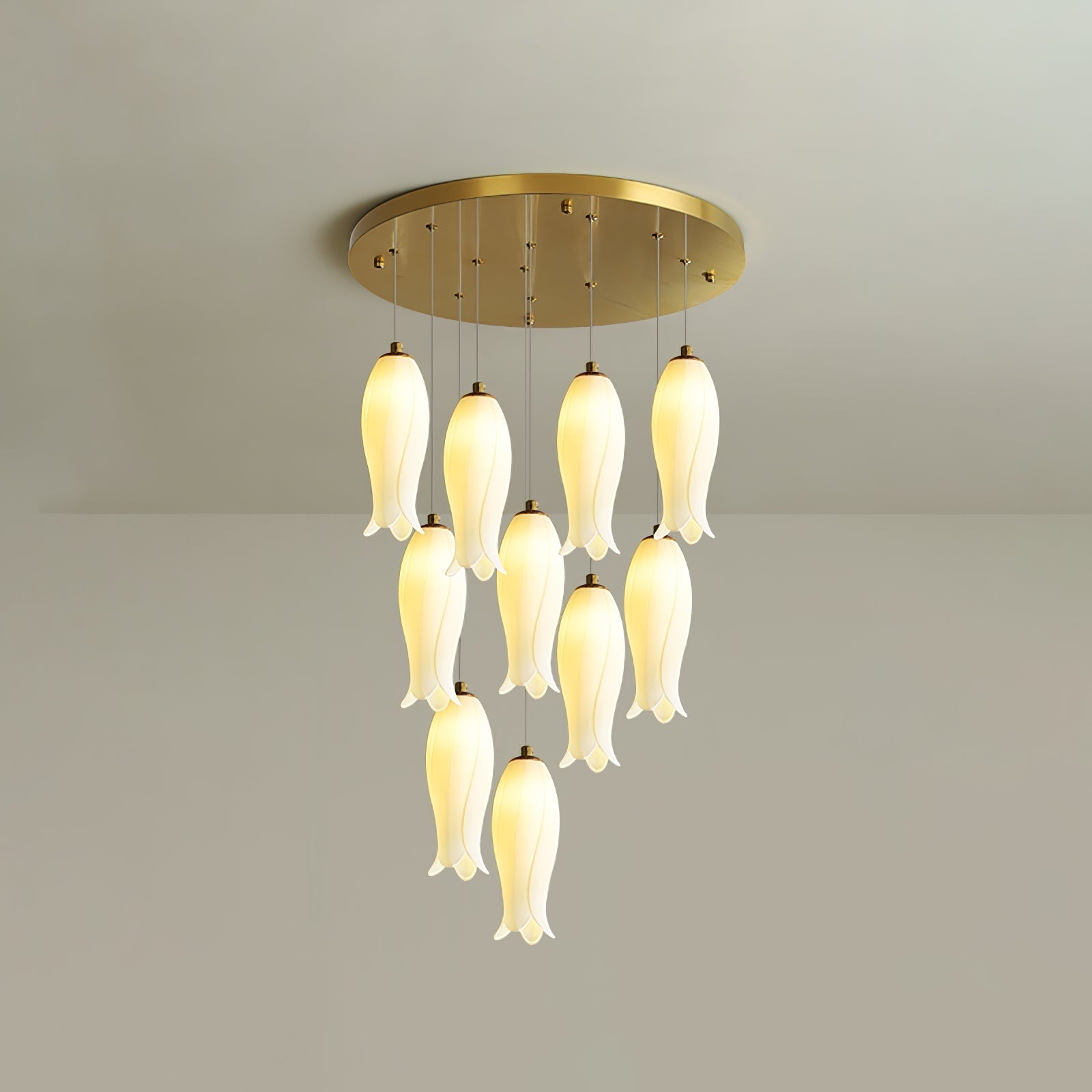 Sylirion Alabaster Brass Chandelier-Neutral Decor