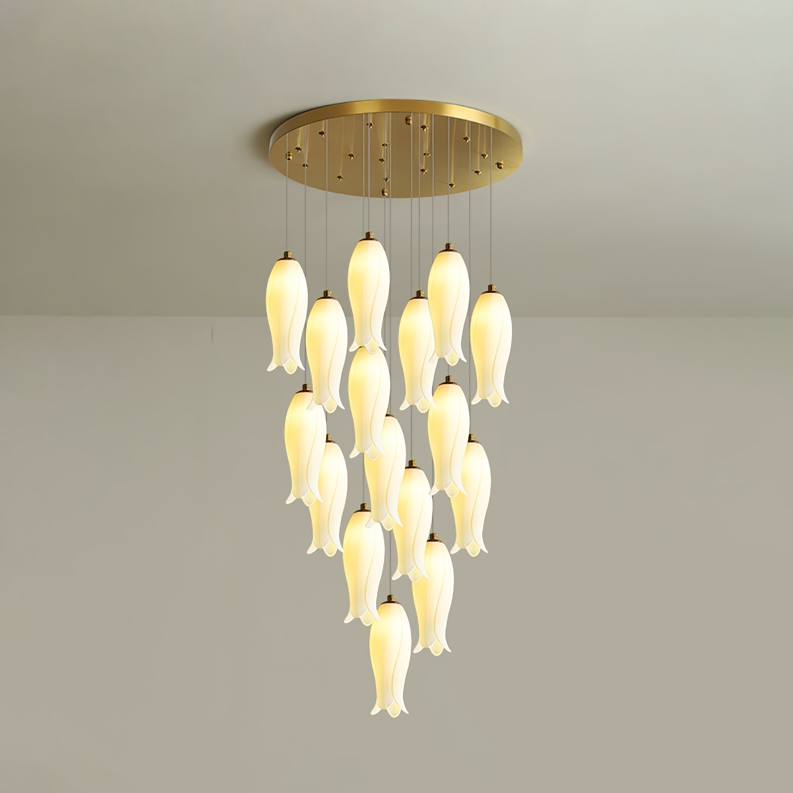 Sylirion Alabaster Brass Chandelier-Neutral Decor