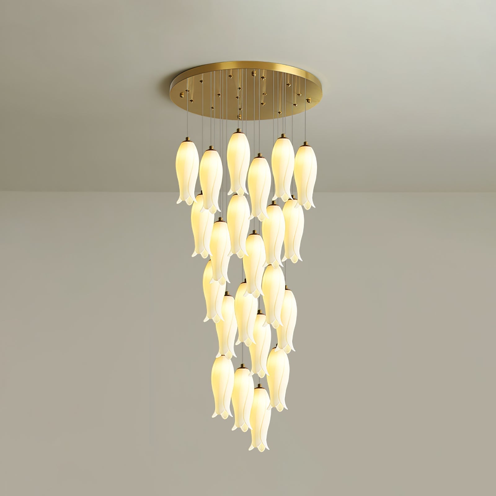 Sylirion Alabaster Brass Chandelier-Neutral Decor