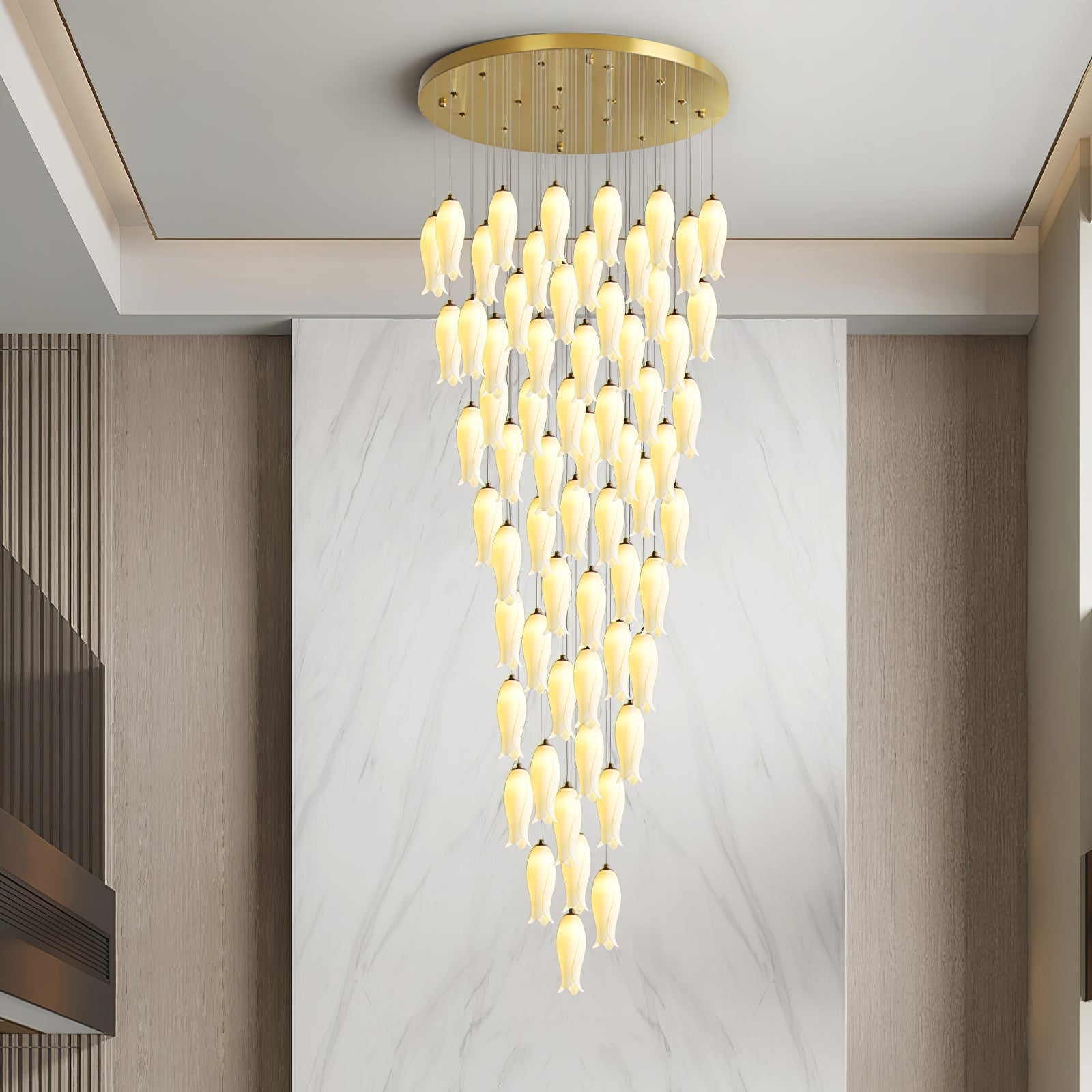 Sylirion Alabaster Brass Chandelier-Neutral Decor