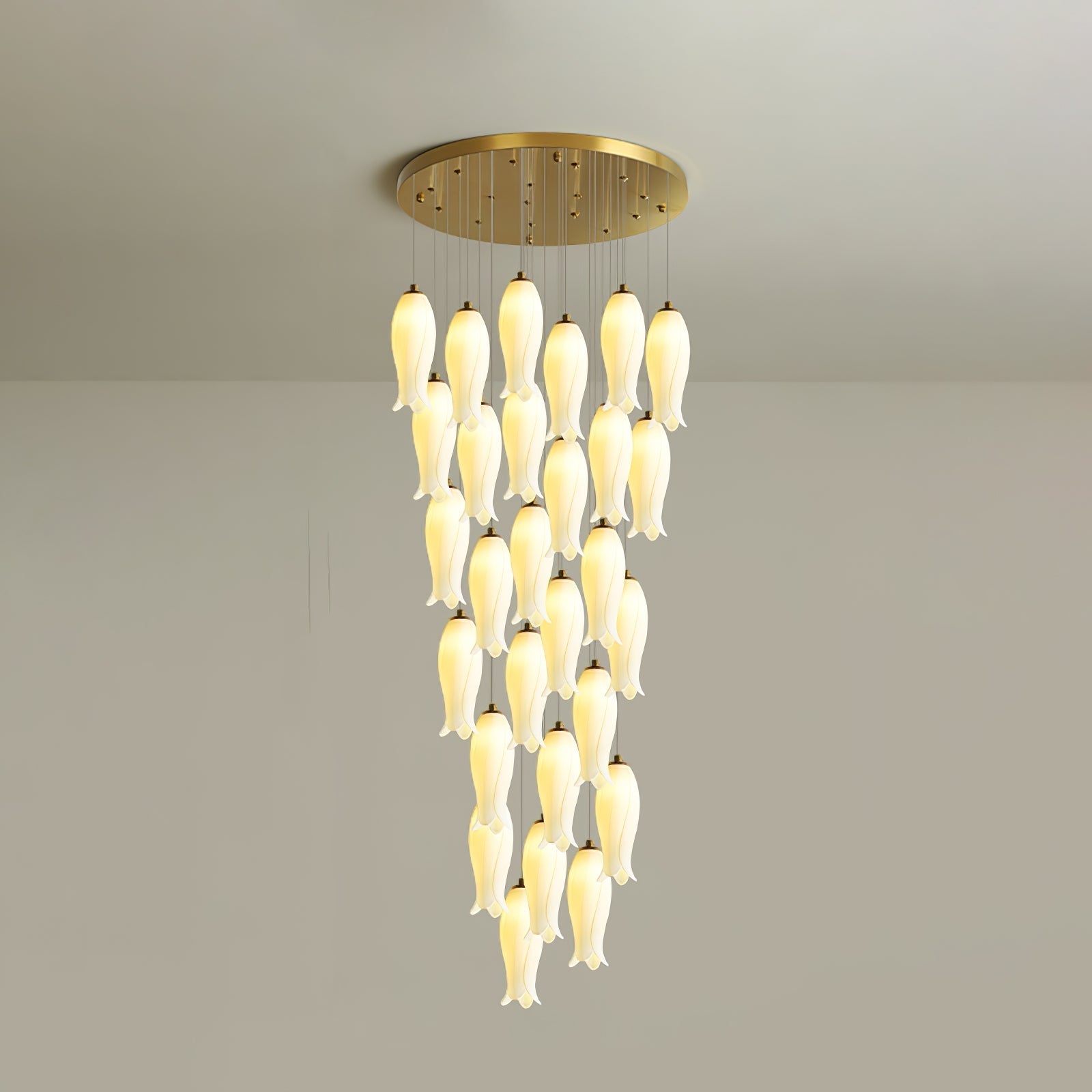 Sylirion Alabaster Brass Chandelier-Neutral Decor