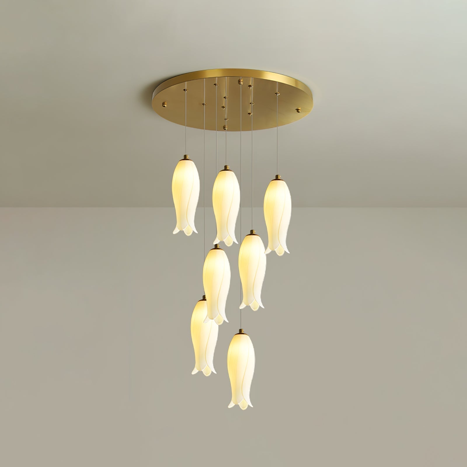 Sylirion Alabaster Brass Chandelier-Neutral Decor