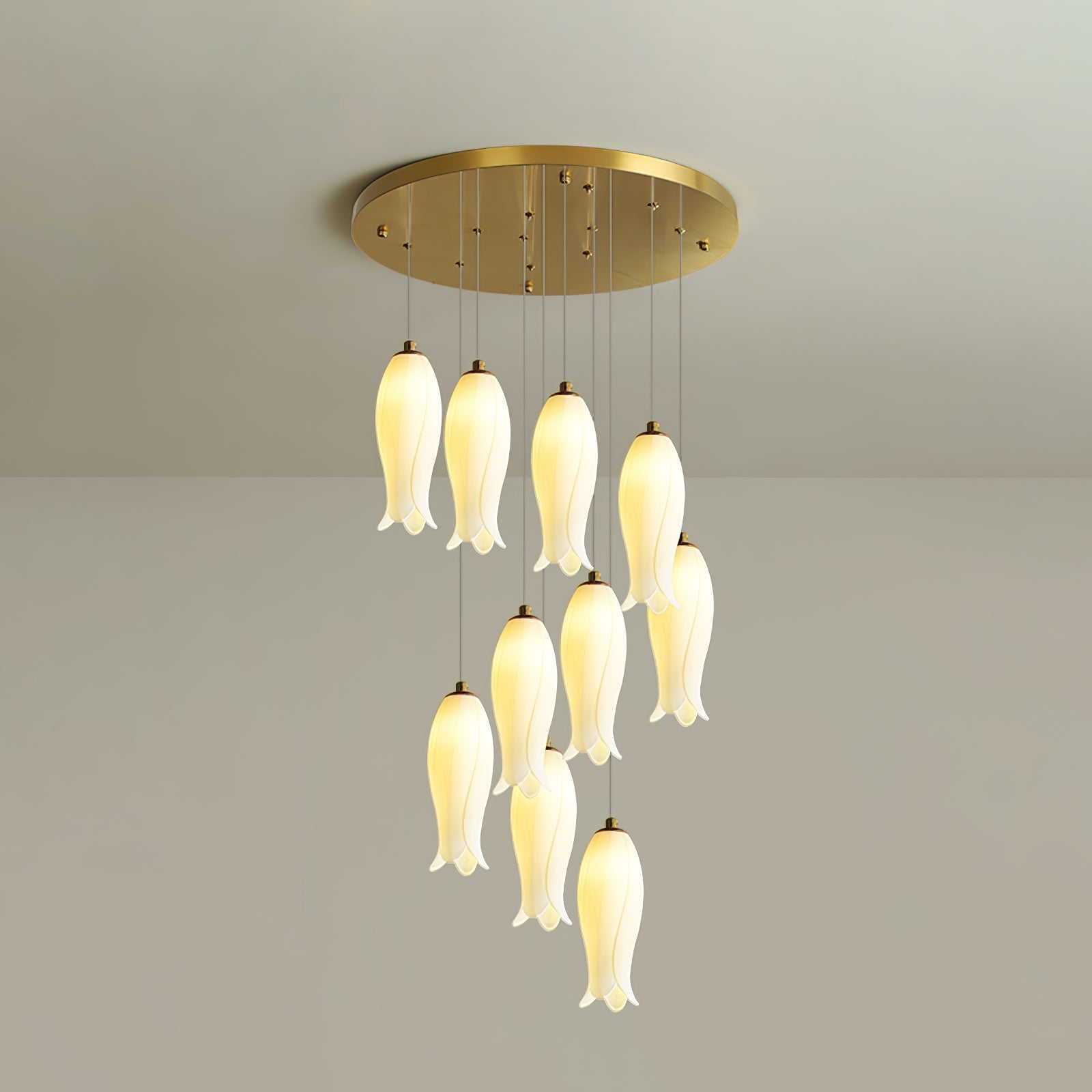 Sylirion Alabaster Brass Chandelier-Neutral Decor