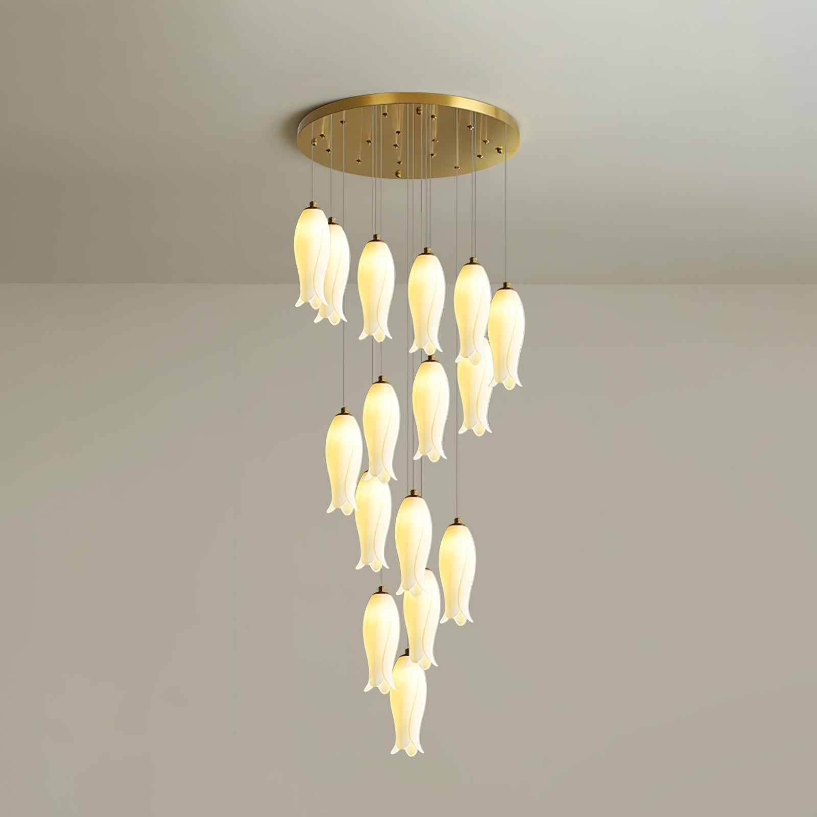 Sylirion Alabaster Brass Chandelier-Neutral Decor