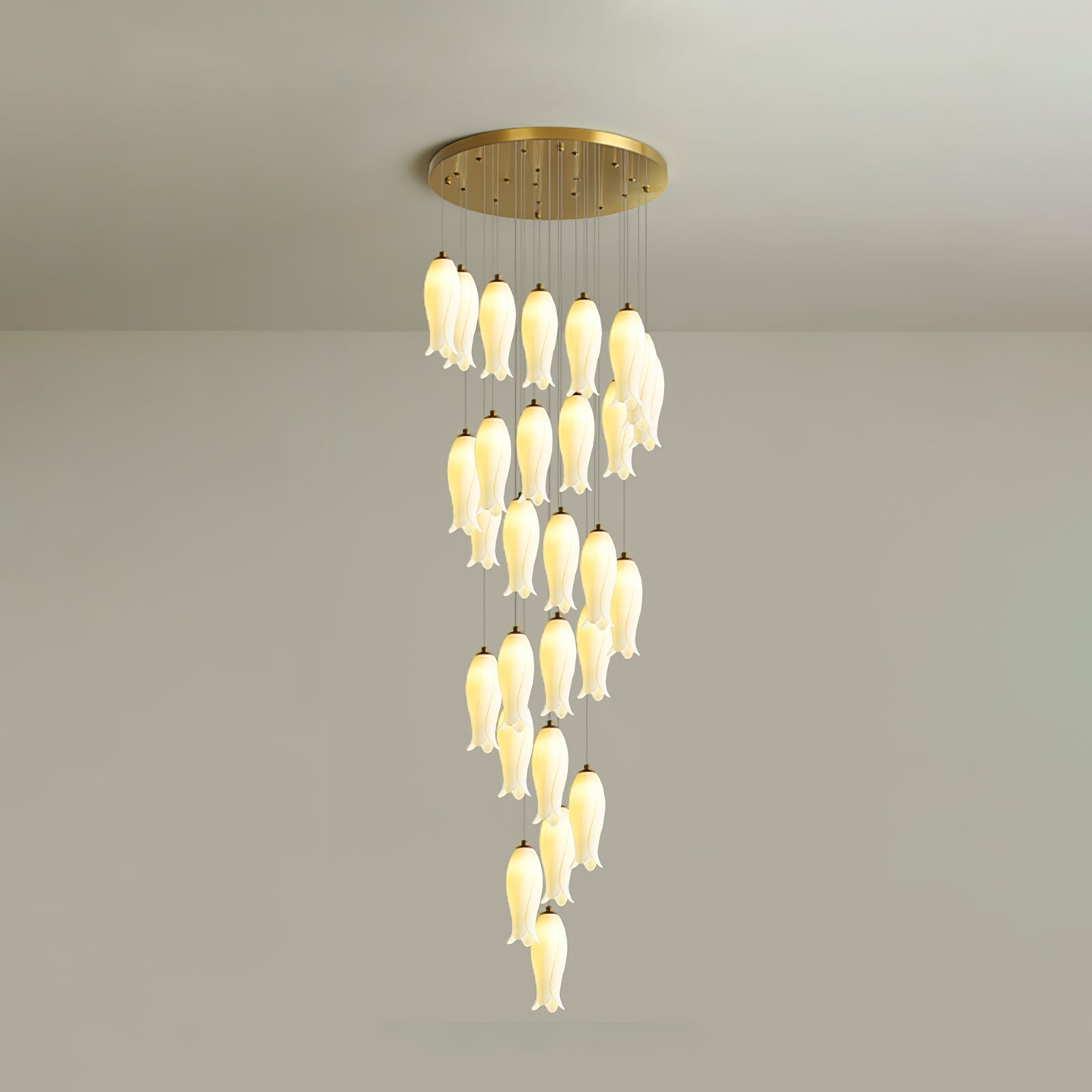 Sylirion Alabaster Brass Chandelier-Neutral Decor
