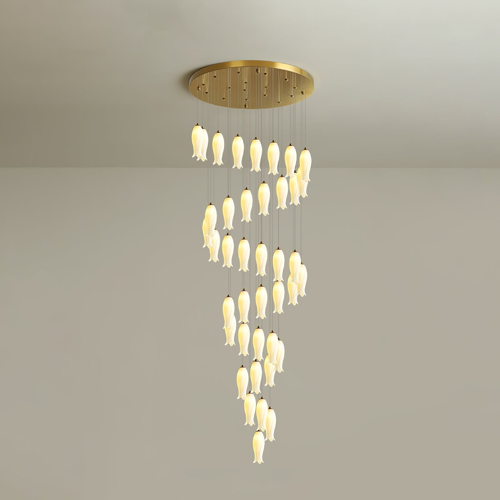 Sylirion Alabaster Brass Chandelier-Neutral Decor