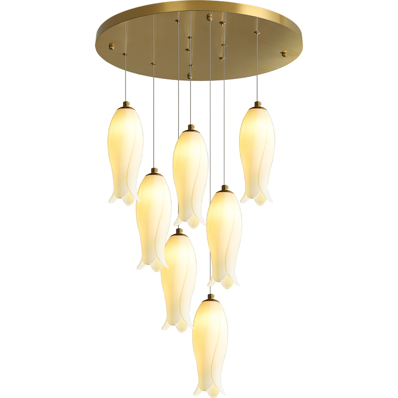 Sylirion Alabaster Brass Chandelier-Neutral Decor