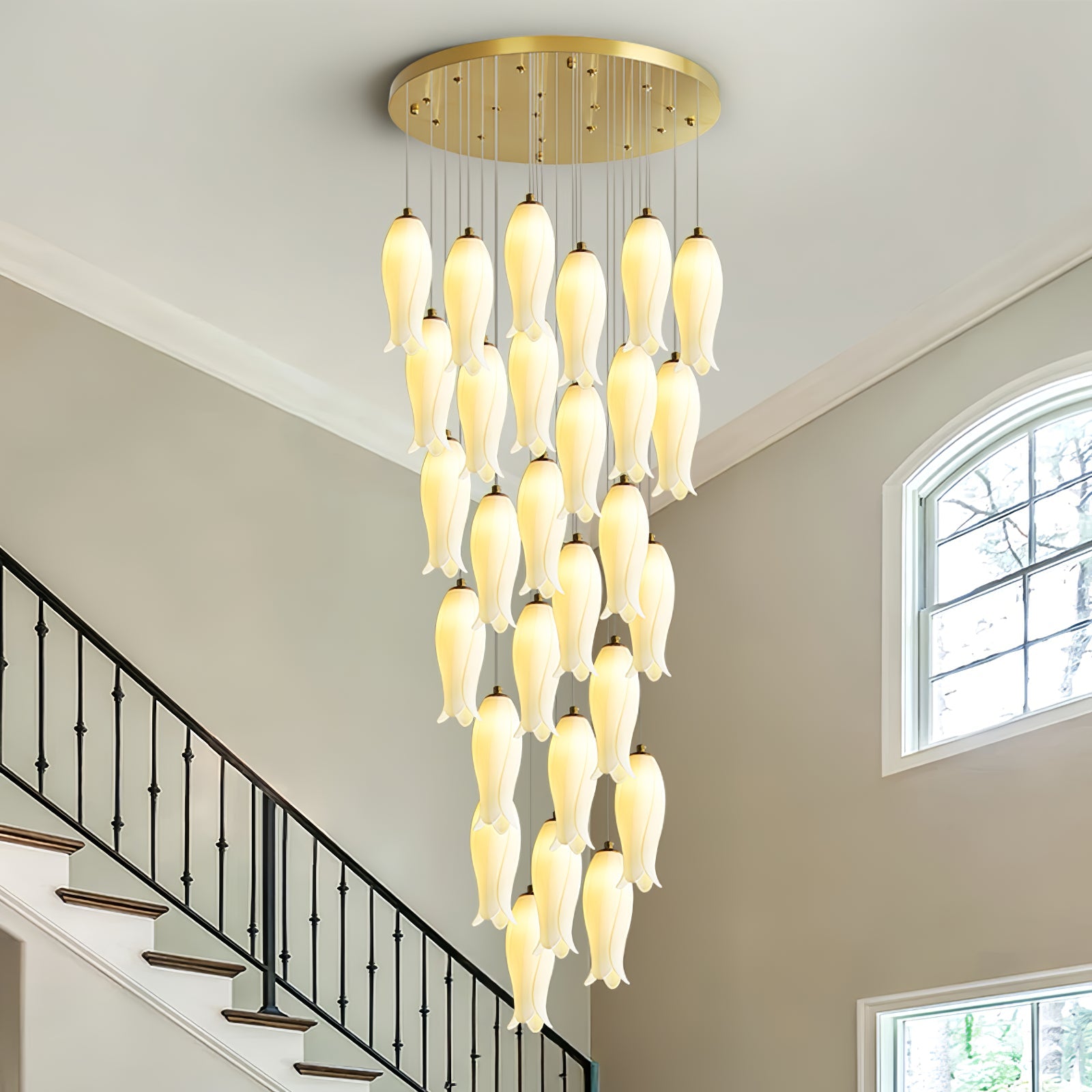 Sylirion Alabaster Brass Chandelier-Neutral Decor