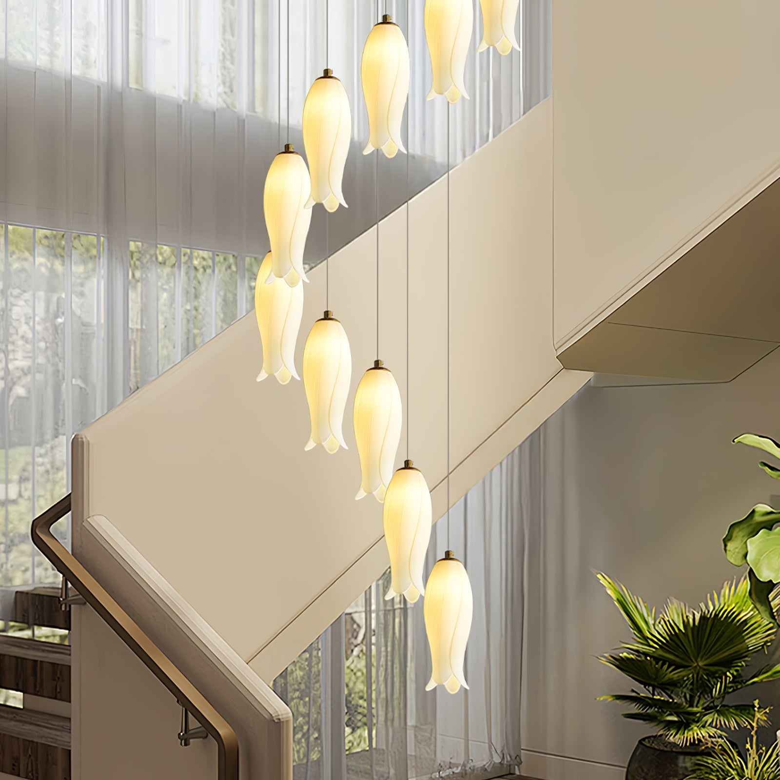 Sylirion Alabaster Brass Chandelier-Neutral Decor