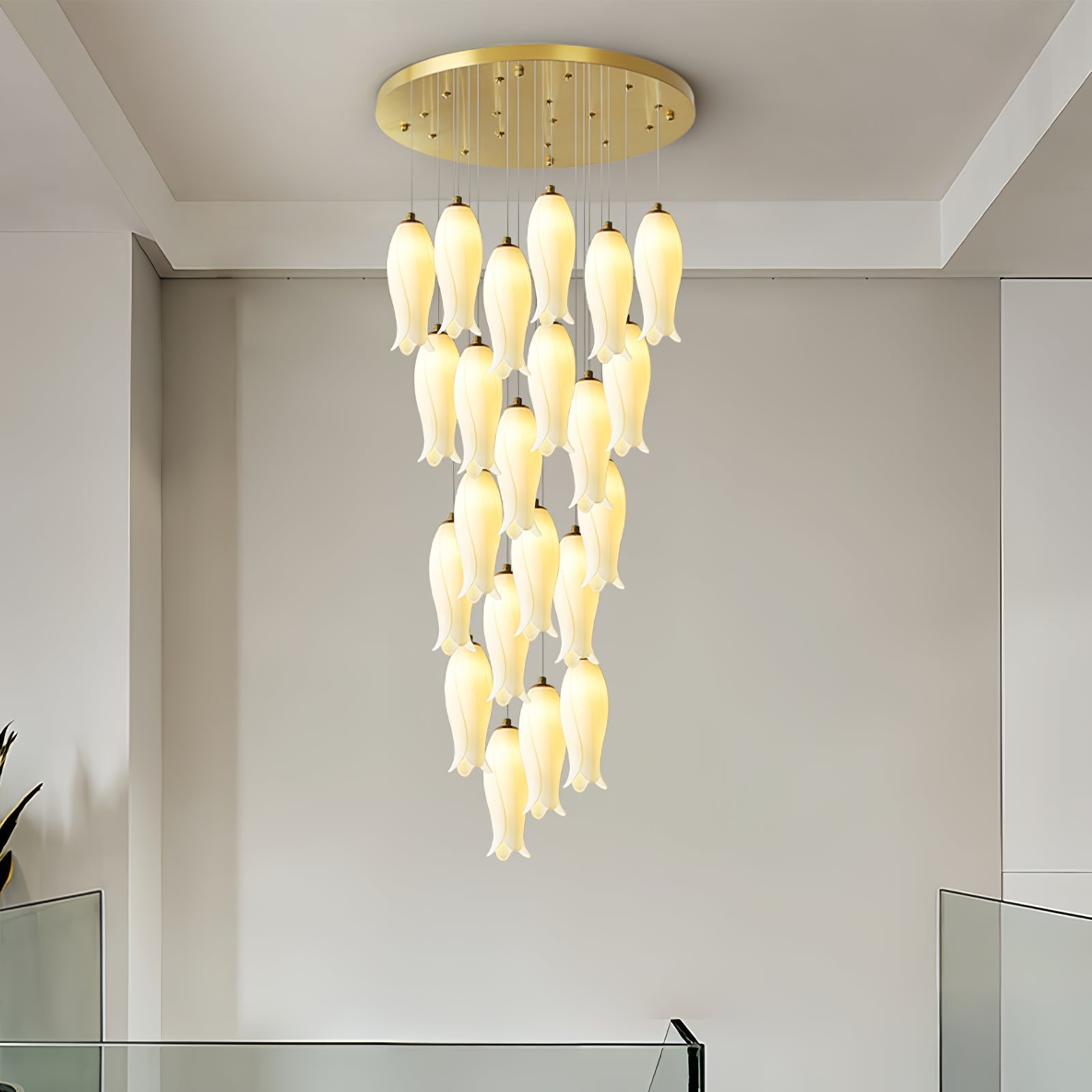 Sylirion Alabaster Brass Chandelier-Neutral Decor
