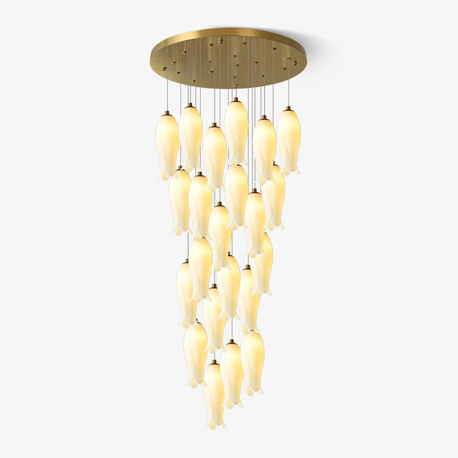 Sylirion Alabaster Brass Chandelier-Neutral Decor