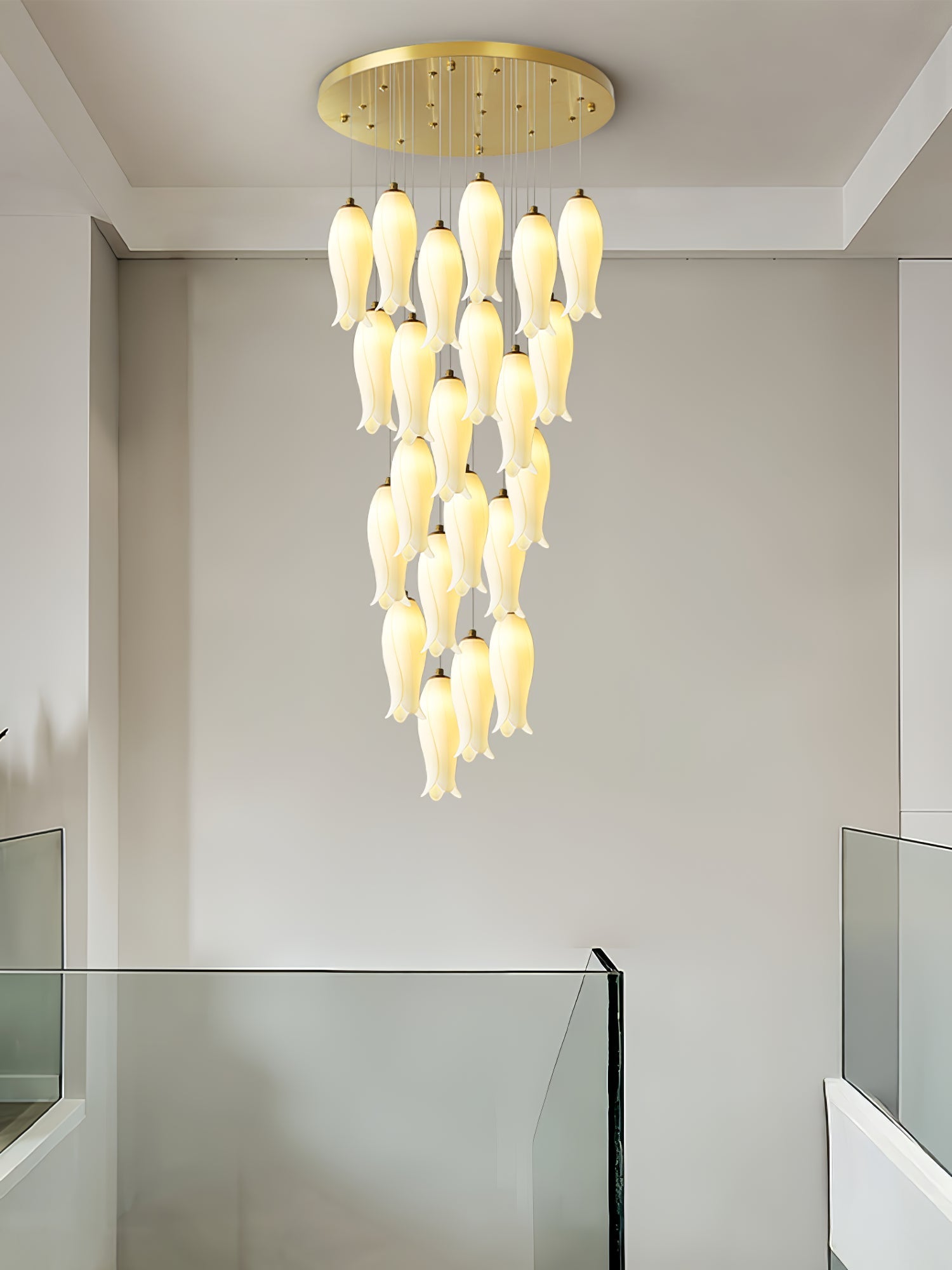 Sylirion Alabaster Brass Chandelier-Neutral Decor