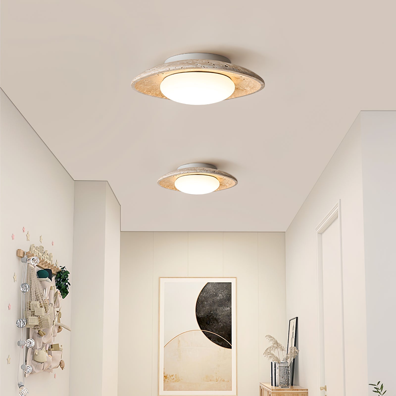 Lena Travertine Ceiling Light-Neutral Decor