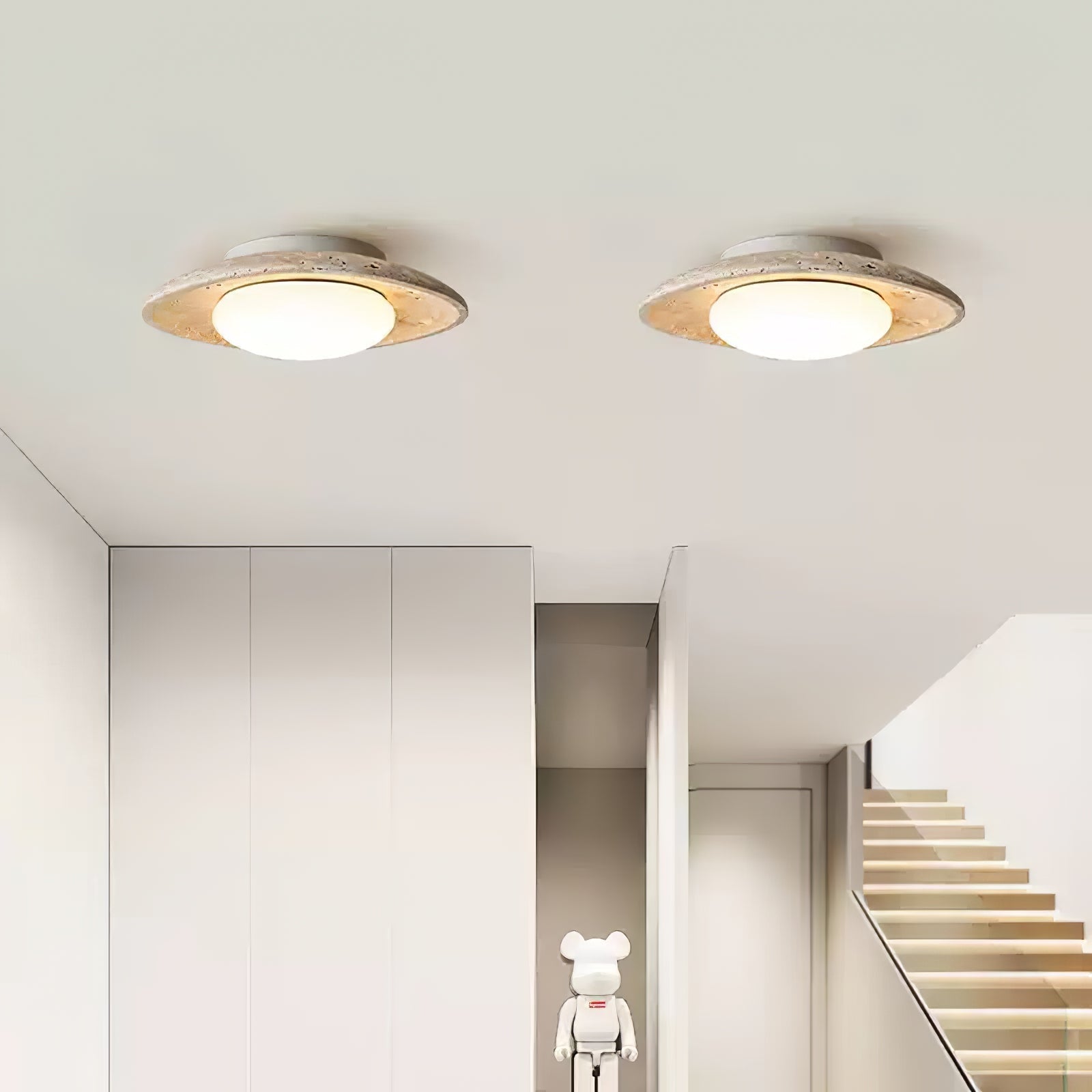 Lena Travertine Ceiling Light-Neutral Decor