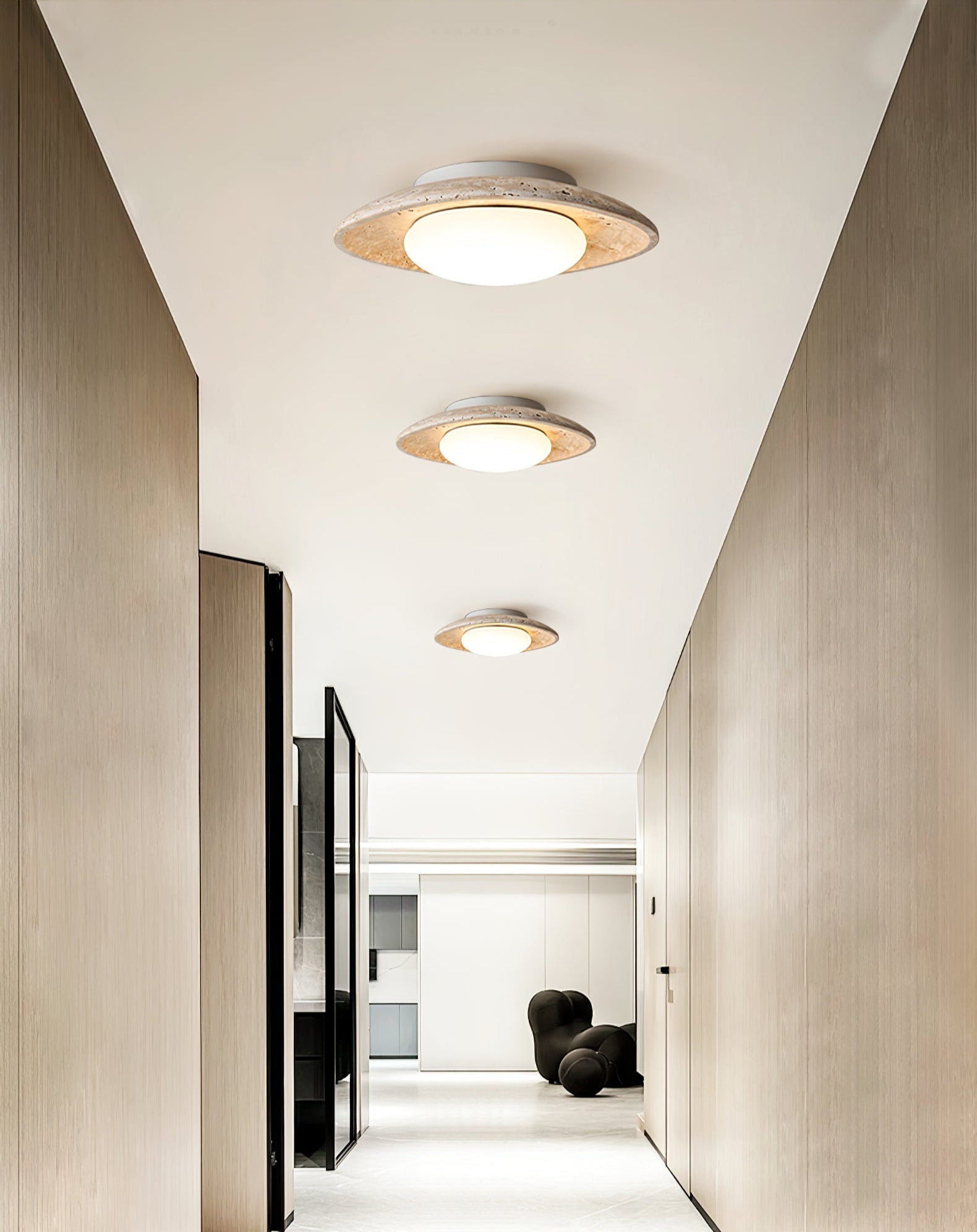 Lena Travertine Ceiling Light-Neutral Decor