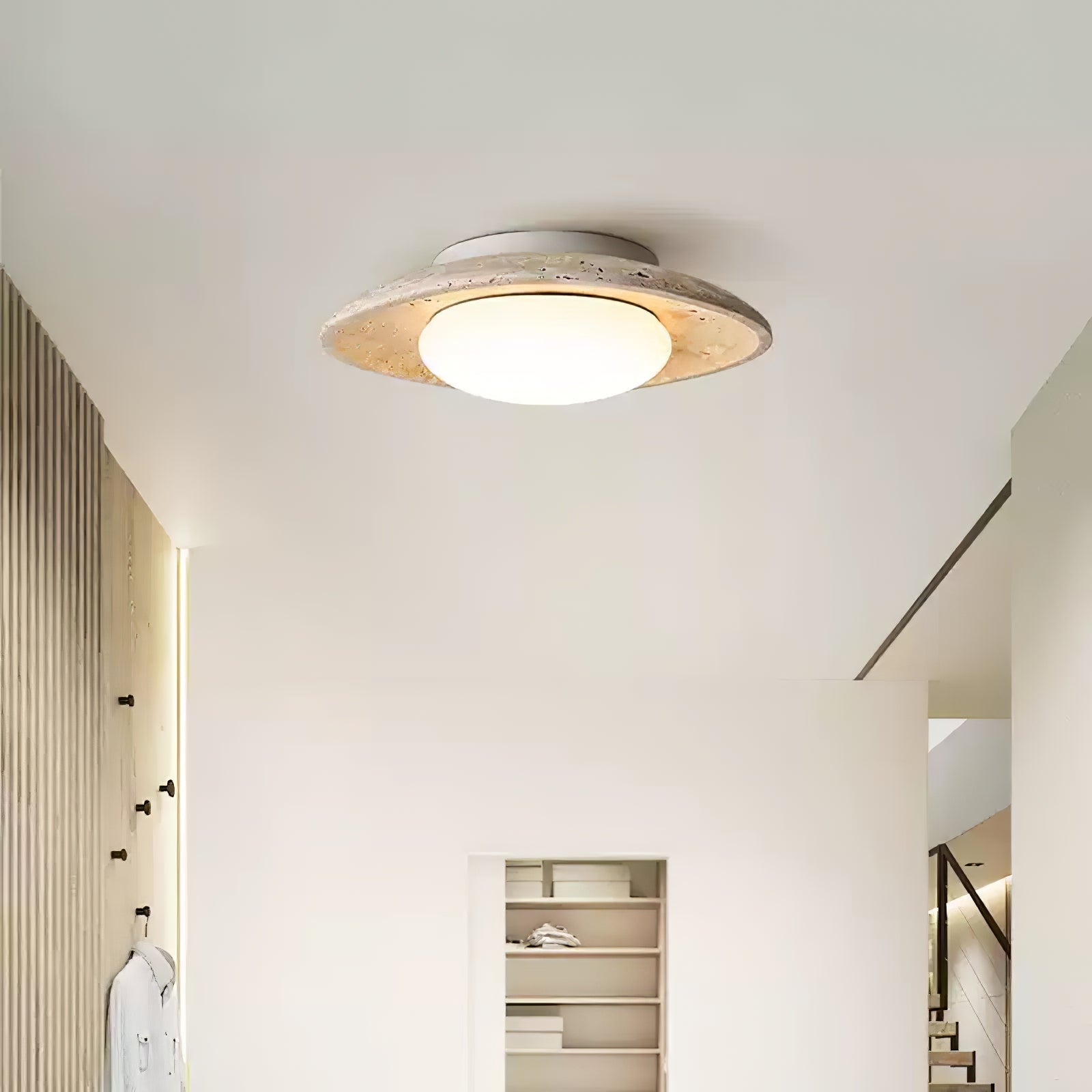 Lena Travertine Ceiling Light-Neutral Decor