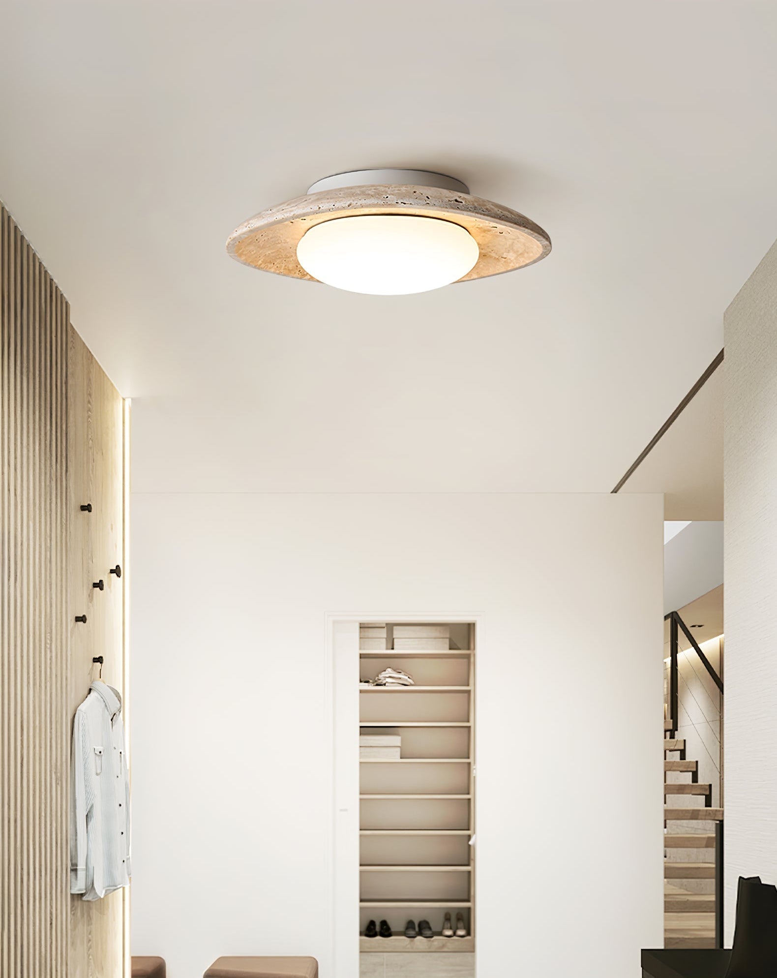 Lena Travertine Ceiling Light-Neutral Decor