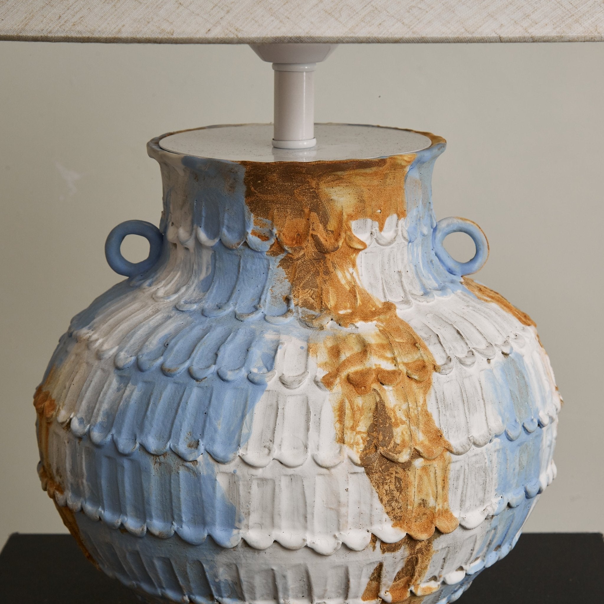 Artisan Rustic Ceramics Table Lamp-Neutral Decor