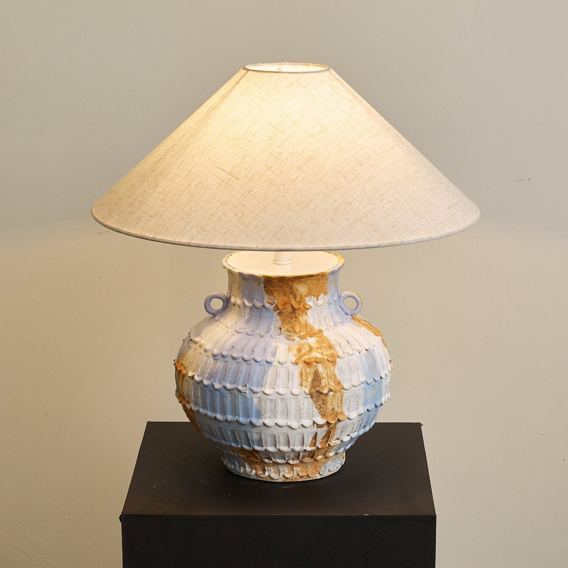 Artisan Rustic Ceramics Table Lamp-Neutral Decor