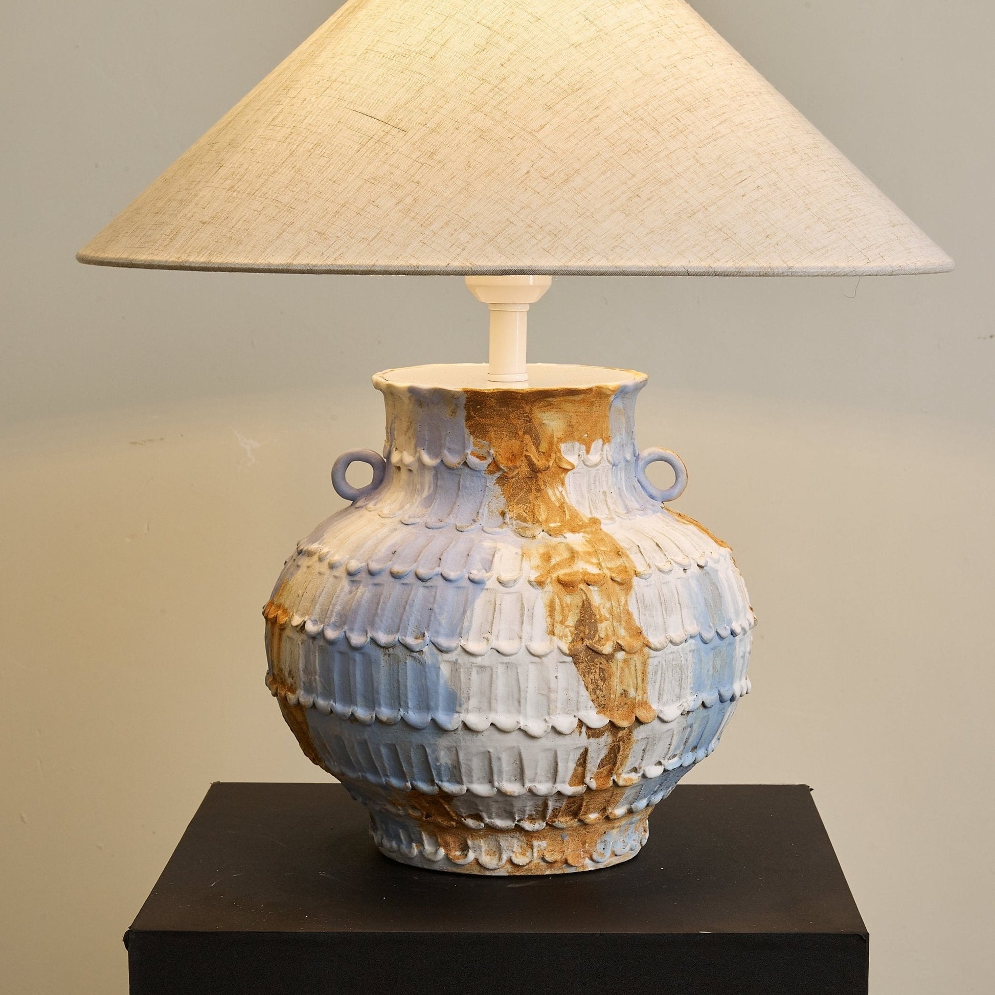 Artisan Rustic Ceramics Table Lamp-Neutral Decor
