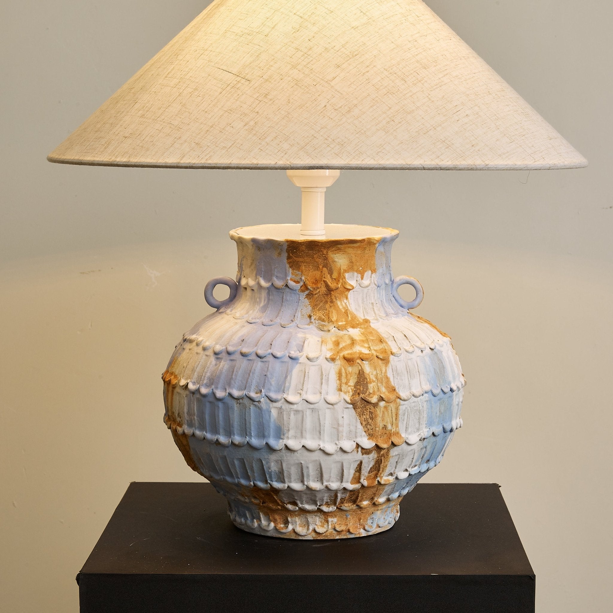 Artisan Rustic Ceramics Table Lamp-Neutral Decor