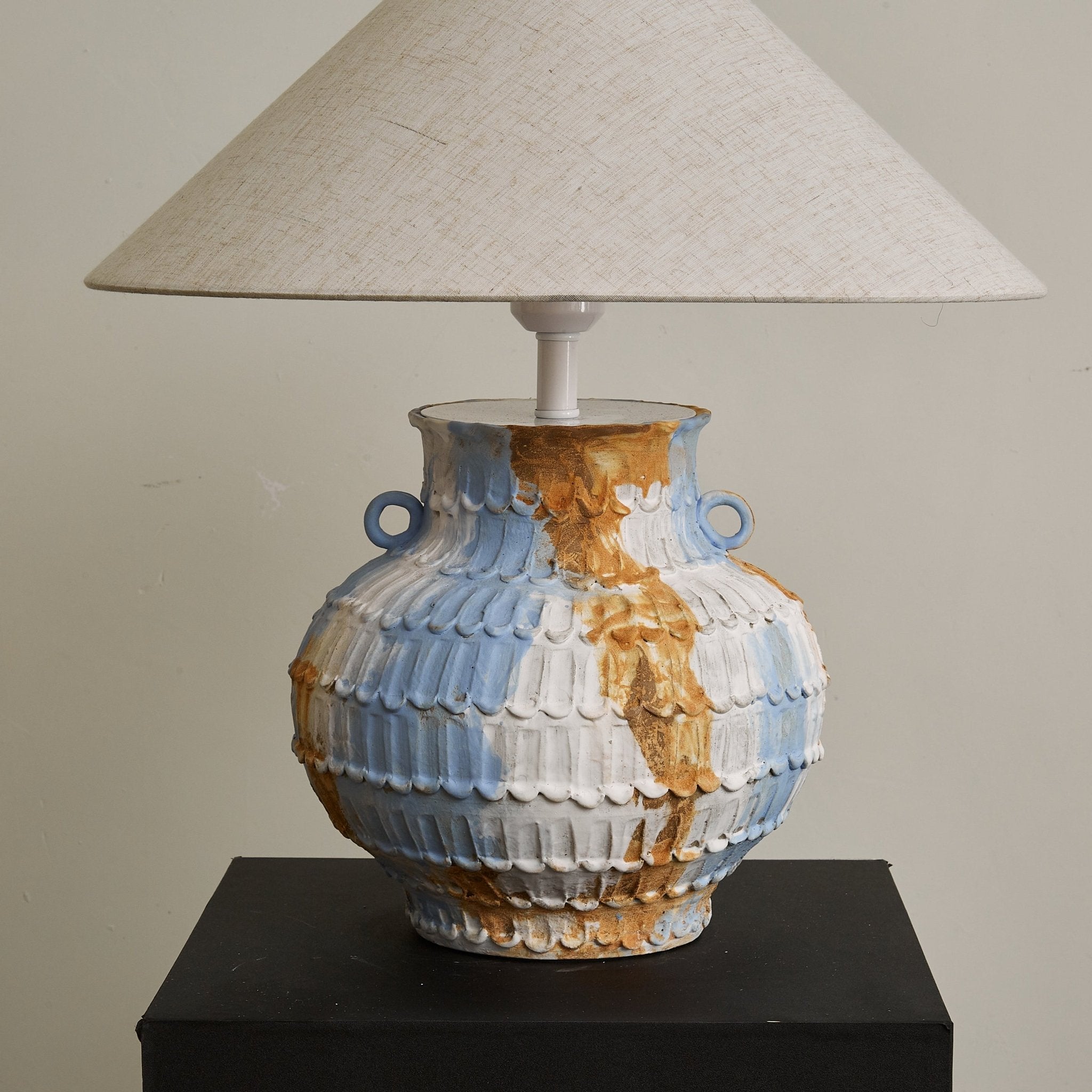 Artisan Rustic Ceramics Table Lamp-Neutral Decor