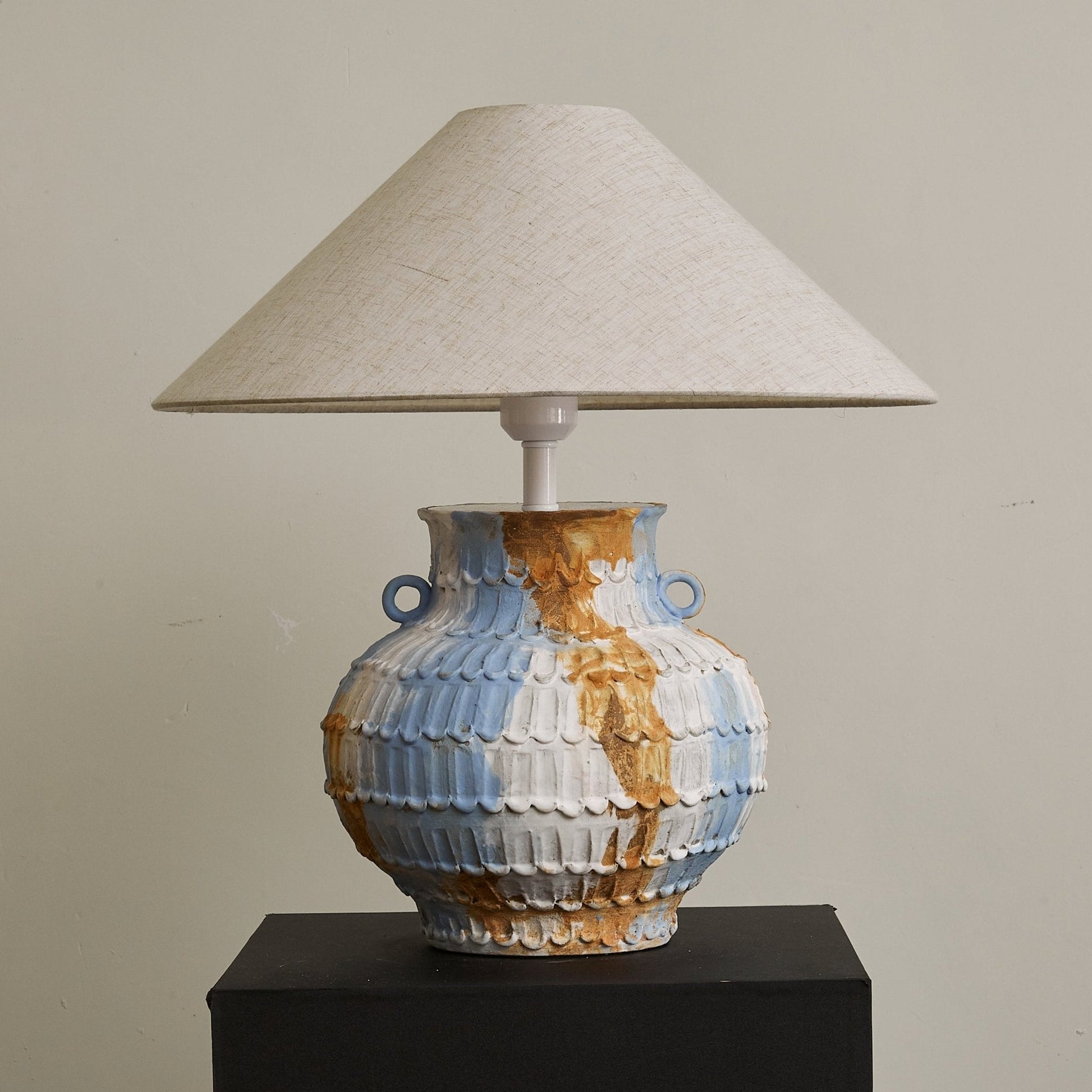 Artisan Rustic Ceramics Table Lamp-Neutral Decor