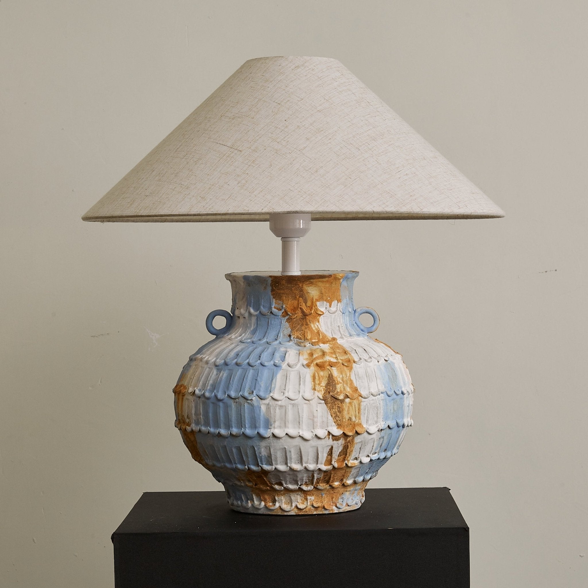 Artisan Rustic Ceramics Table Lamp-Neutral Decor