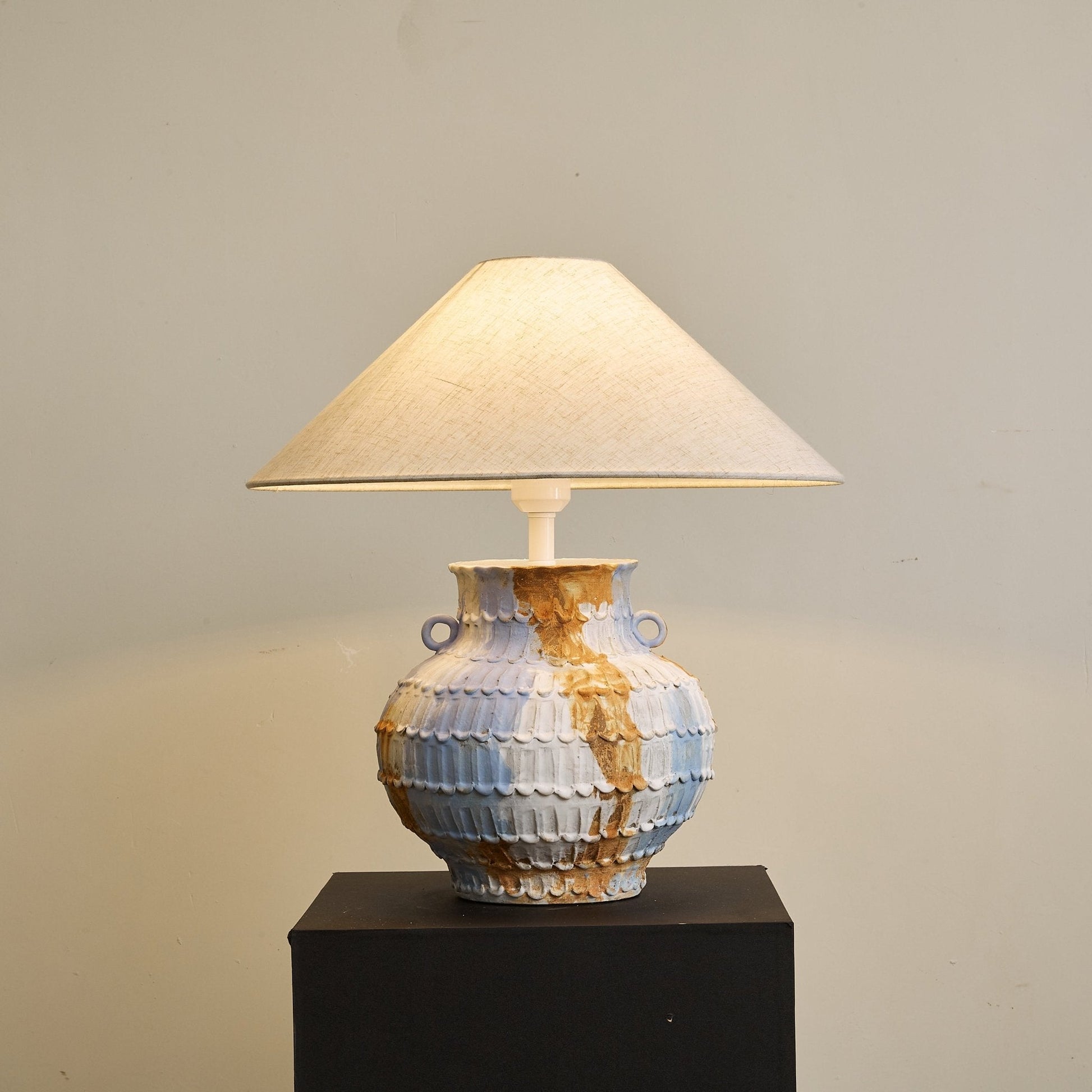 Artisan Rustic Ceramics Table Lamp-Neutral Decor