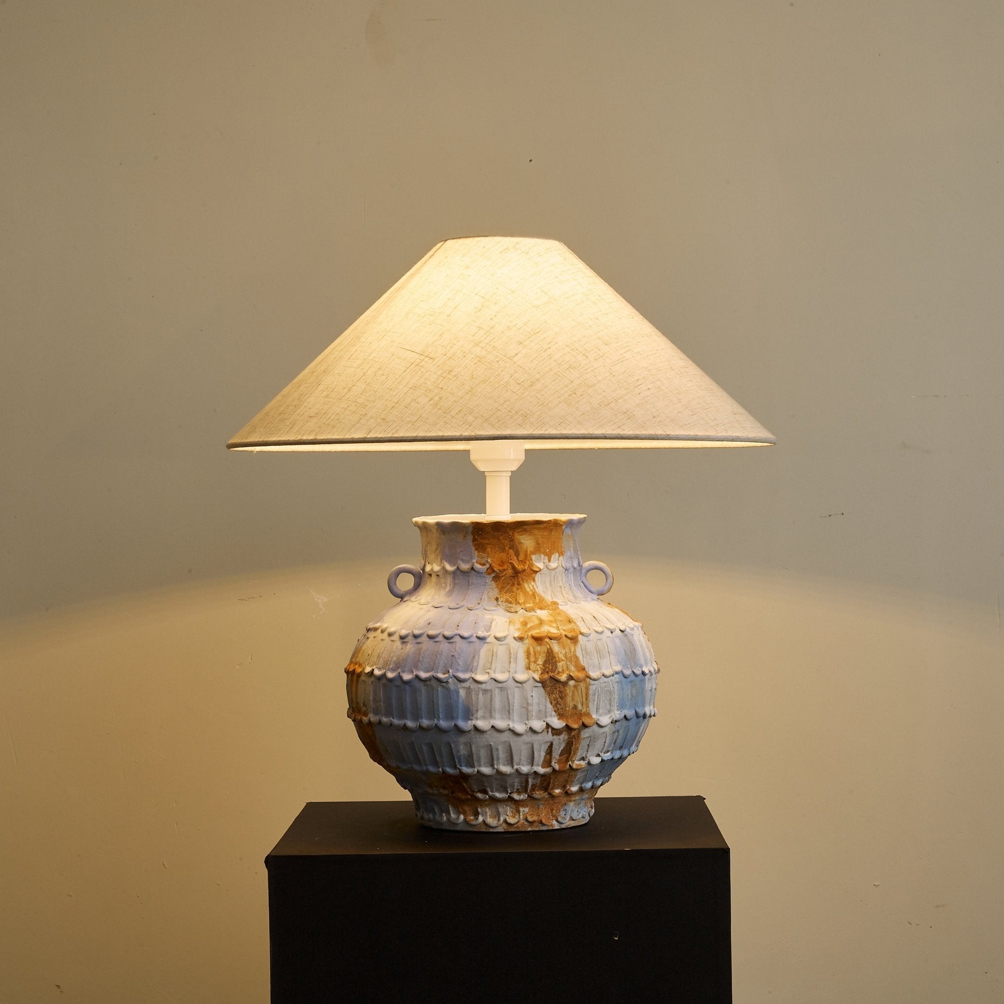 Artisan Rustic Ceramics Table Lamp-Neutral Decor