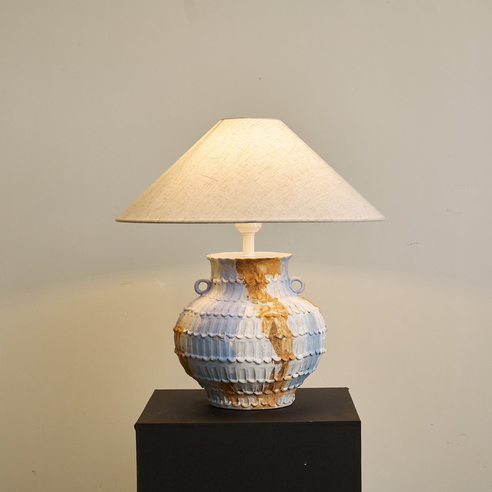 Artisan Rustic Ceramics Table Lamp-Neutral Decor