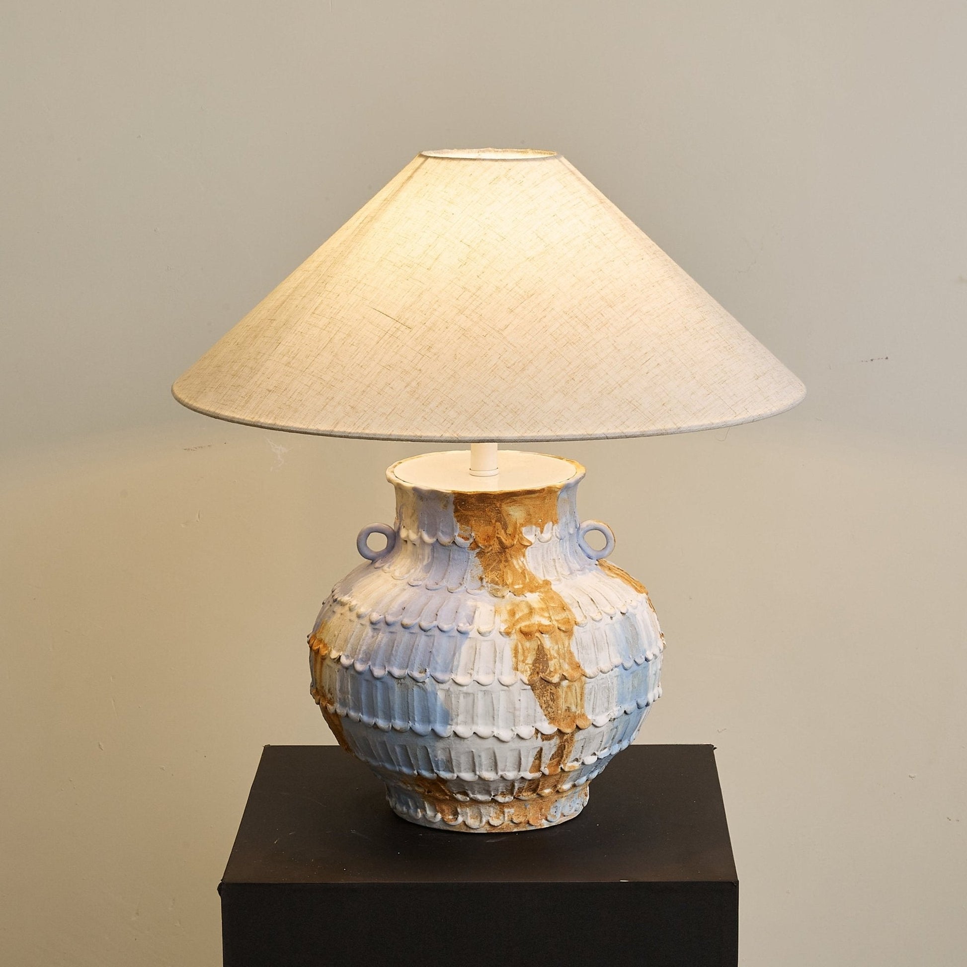 Artisan Rustic Ceramics Table Lamp-Neutral Decor
