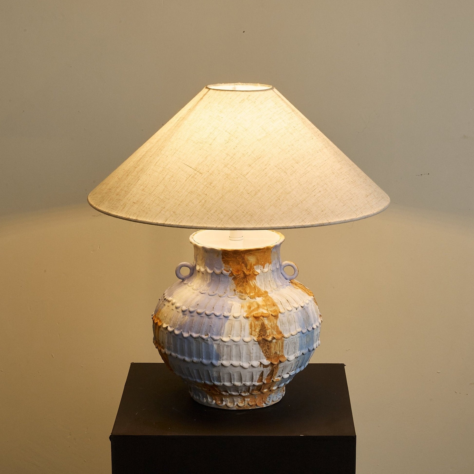 Artisan Rustic Ceramics Table Lamp-Neutral Decor