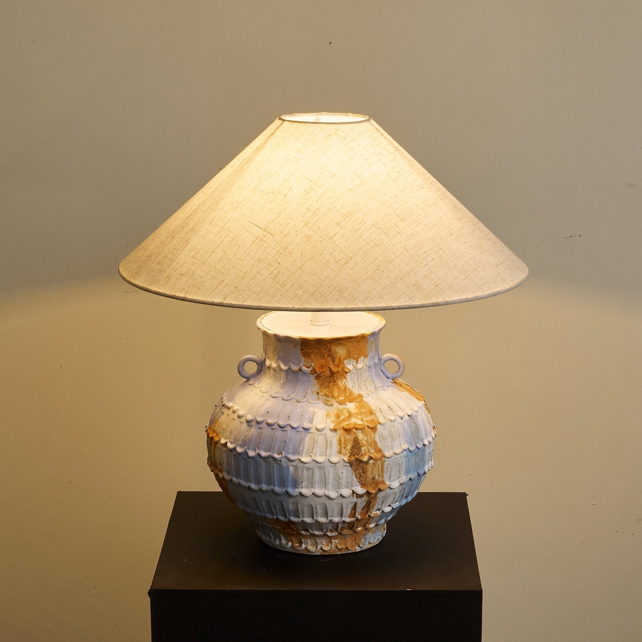 Artisan Rustic Ceramics Table Lamp-Neutral Decor