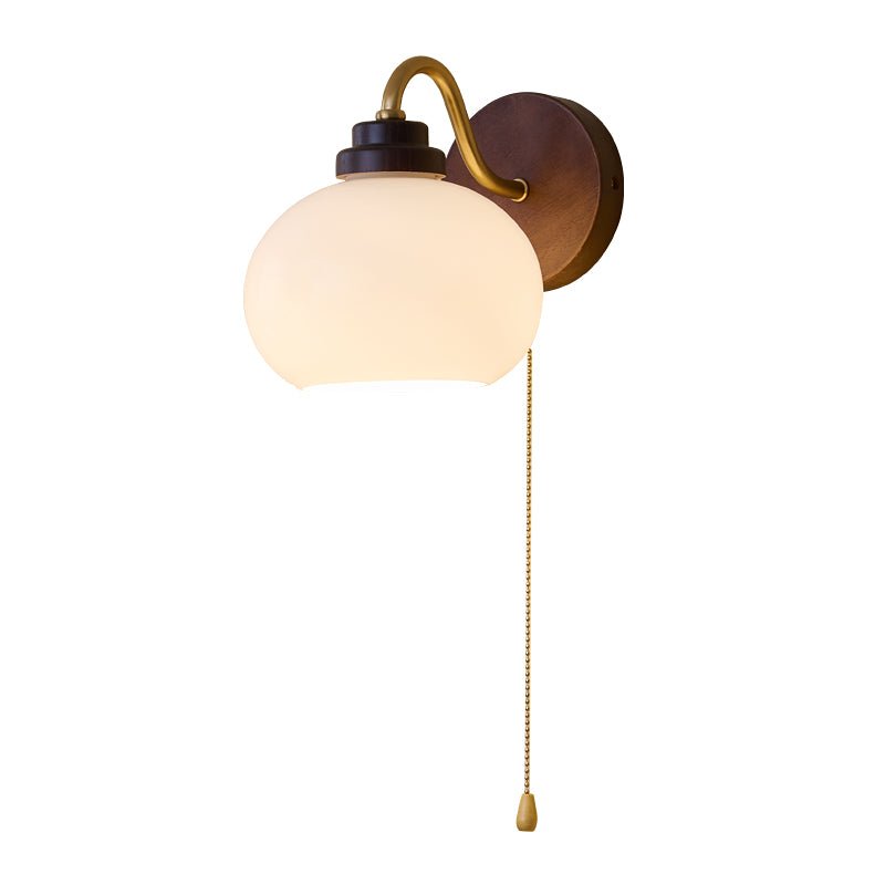 Deveno Premium Nordic Art Crest Glass Wood Wall Lamp-Neutral Decor