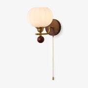 Deveno Premium Nordic Art Crest Glass Wood Wall Lamp-Neutral Decor