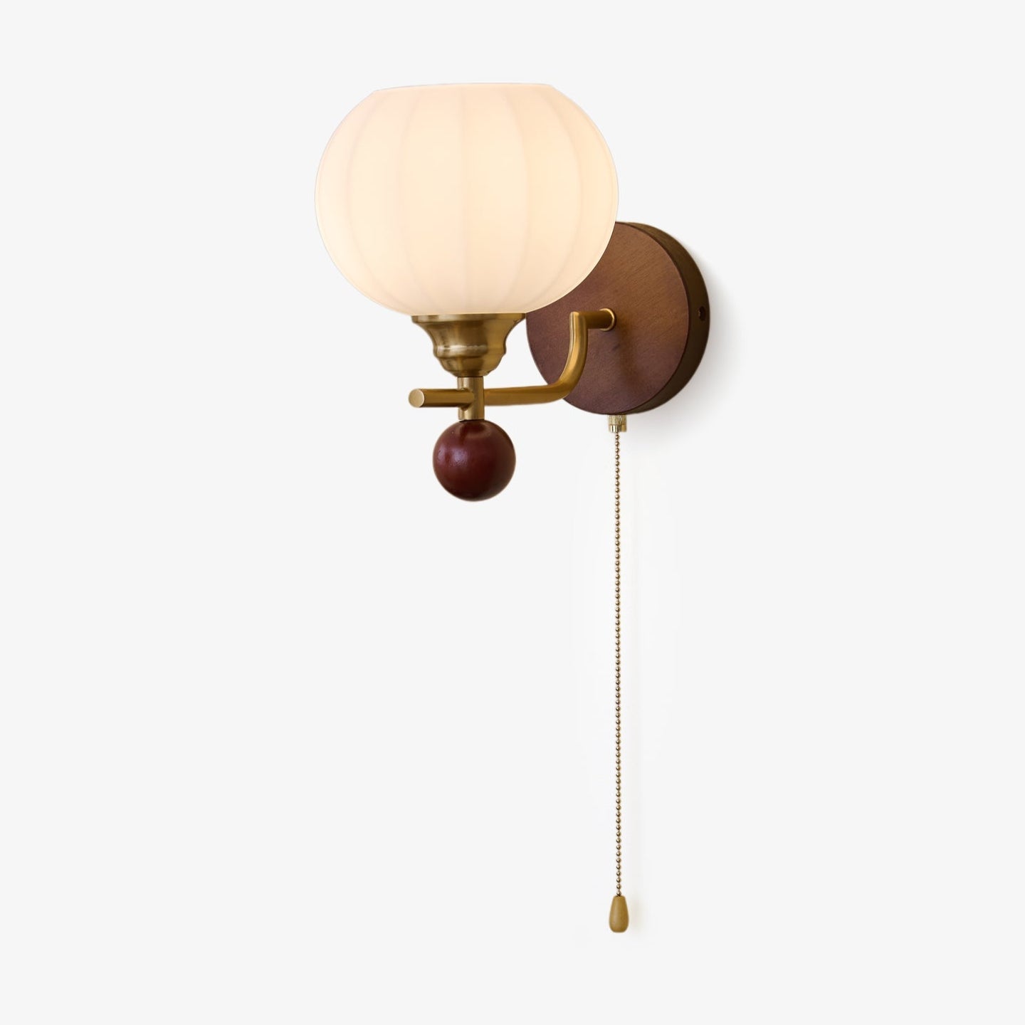 Deveno Premium Nordic Art Crest Glass Wood Wall Lamp-Neutral Decor