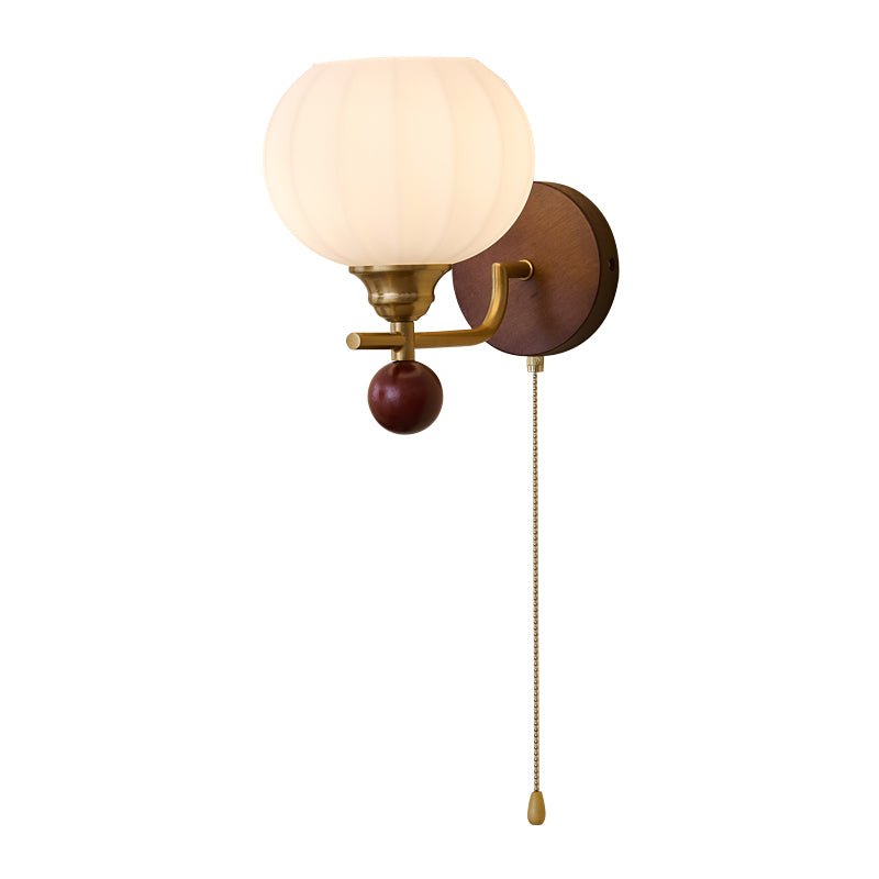 Deveno Premium Nordic Art Crest Glass Wood Wall Lamp-Neutral Decor