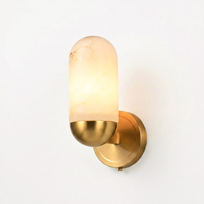 The lamp shown against a dark wall for contrast.