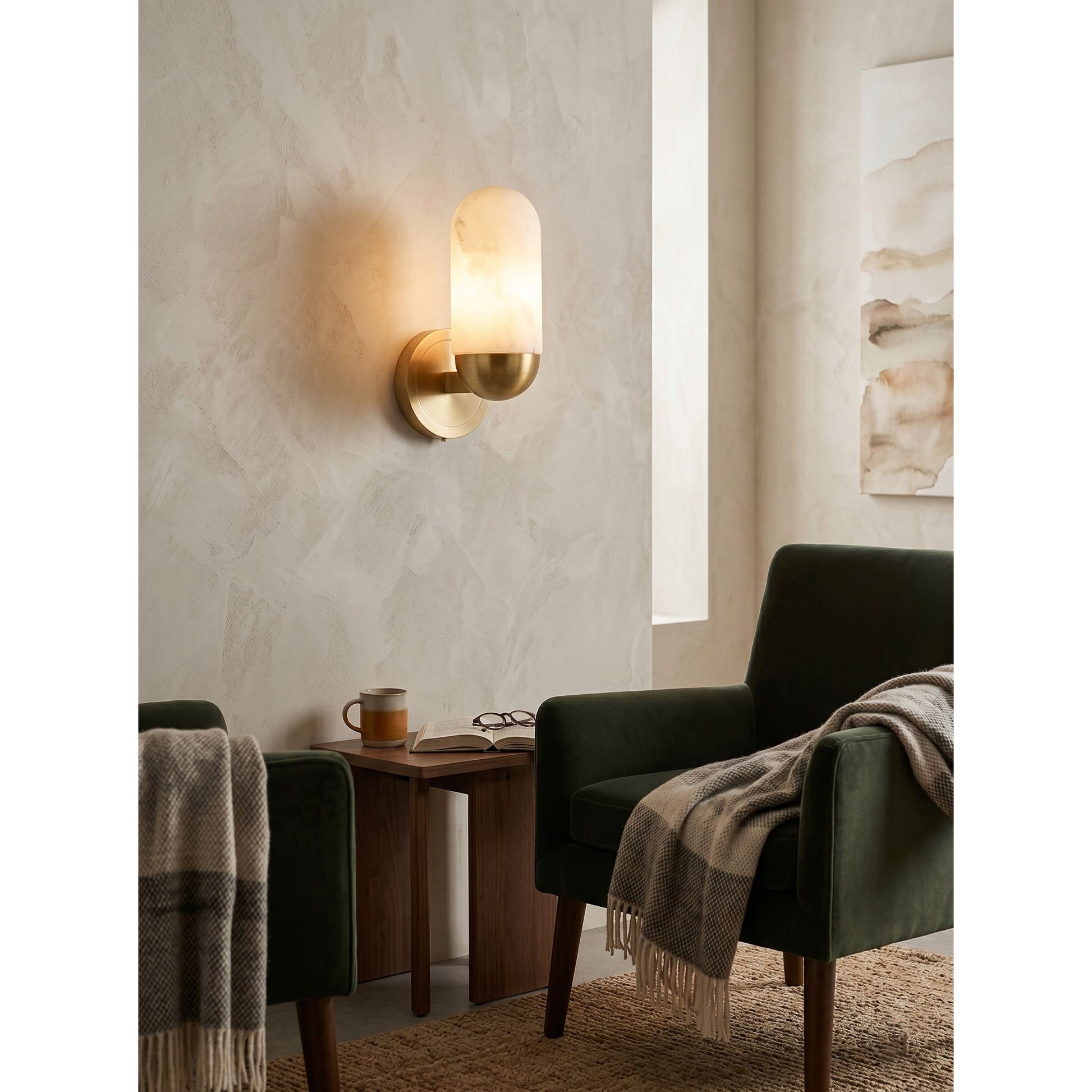 Dimensional diagram of the Lumeers Alabaster Wall Lamp.