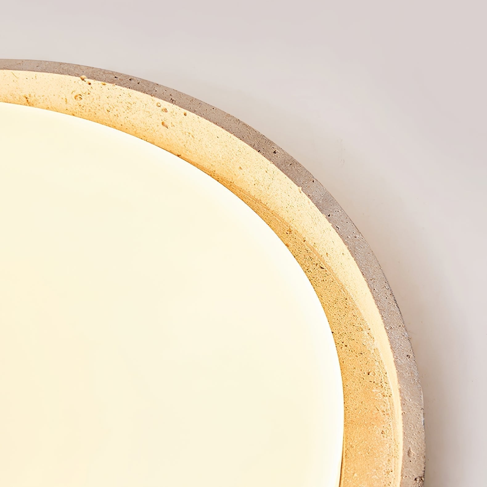 Cyvian Oval Frame Travertine Ceiling Light-Neutral Decor