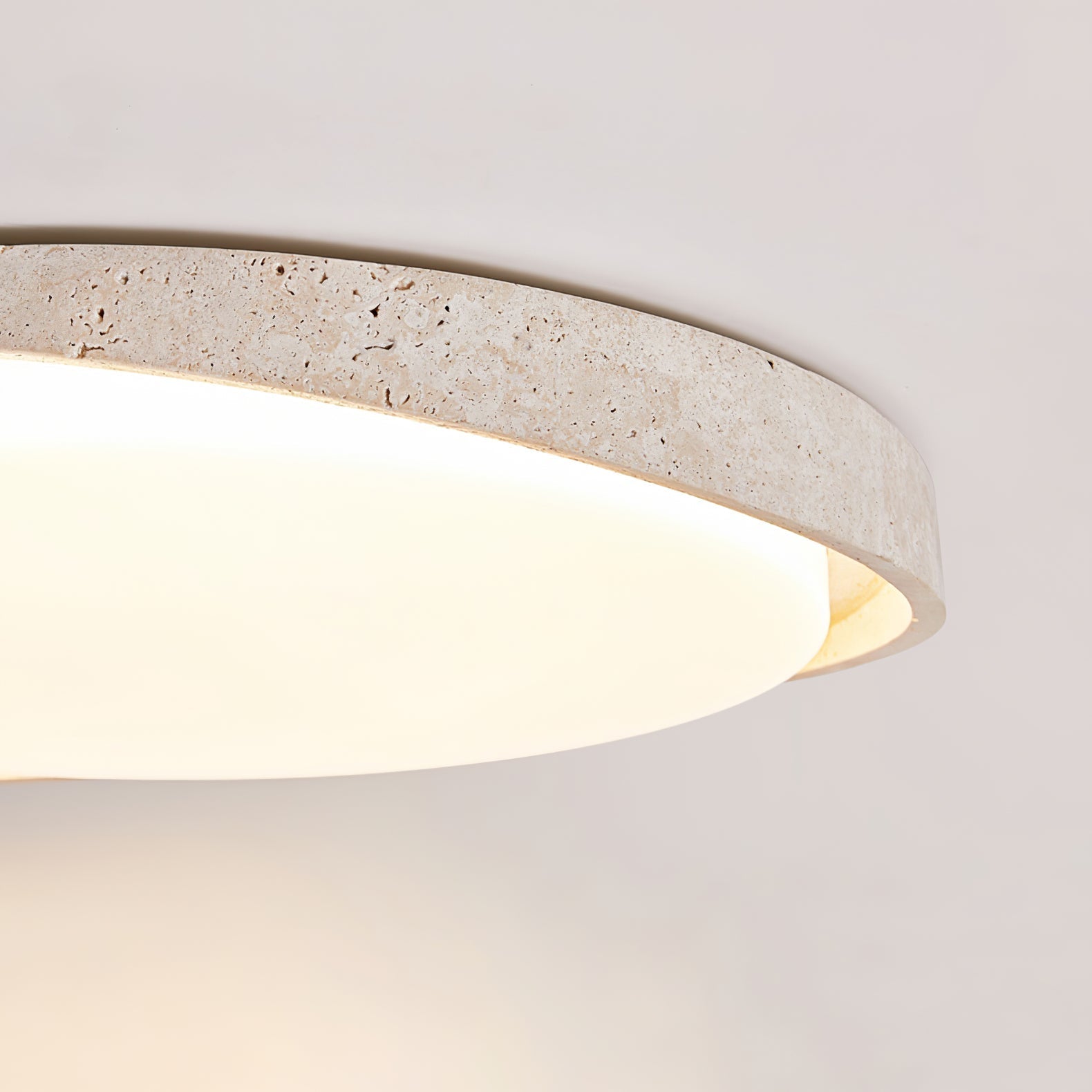 Cyvian Oval Frame Travertine Ceiling Light-Neutral Decor