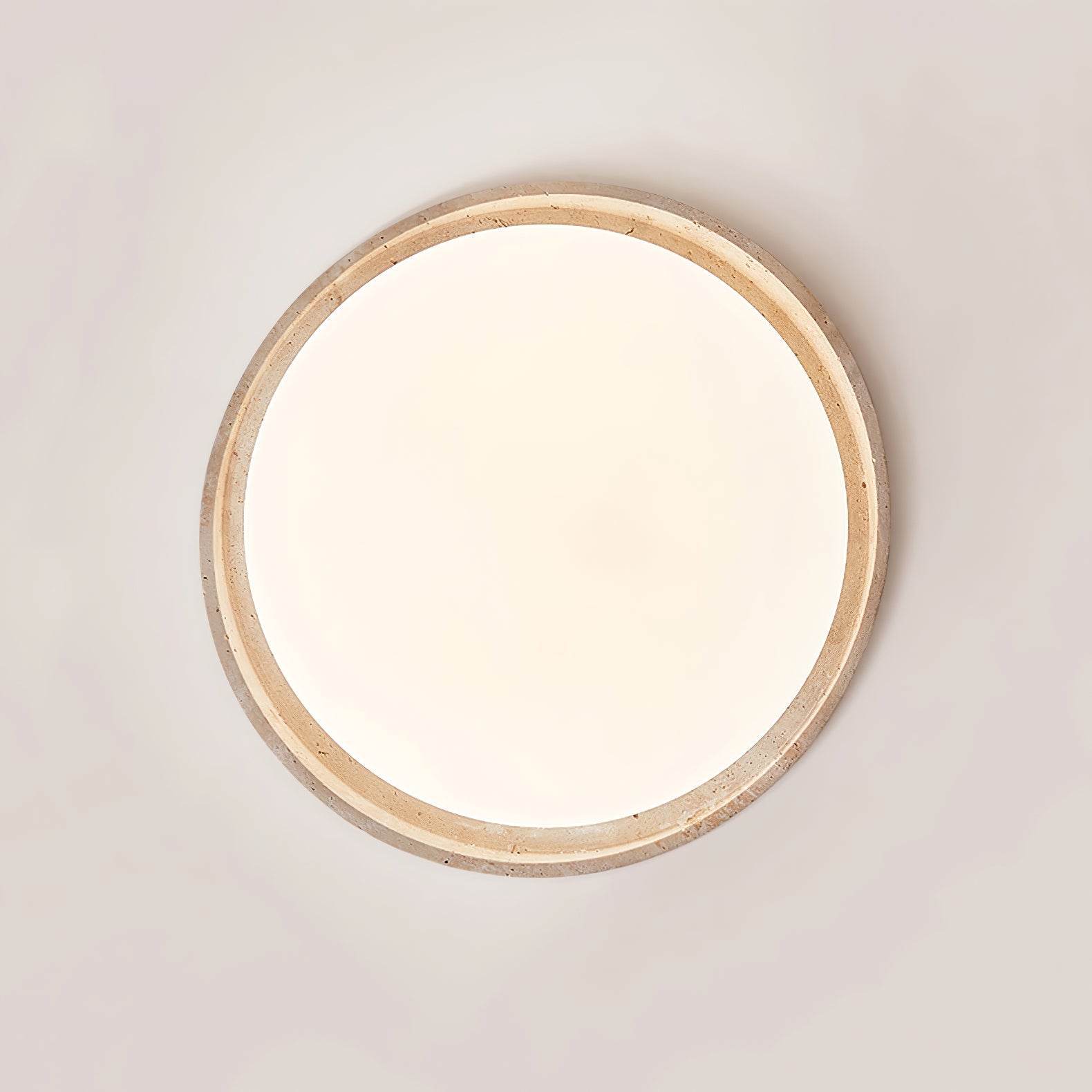 Cyvian Oval Frame Travertine Ceiling Light-Neutral Decor