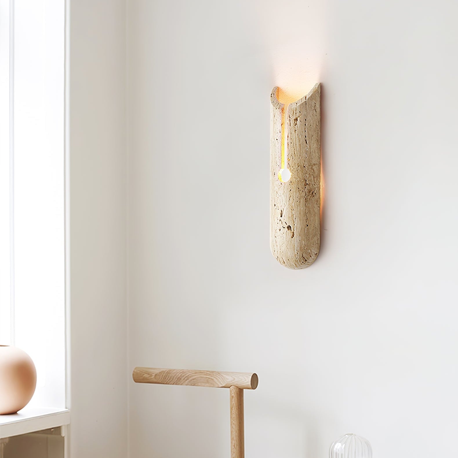 Elraeila Rustic Travertine Wall Light-Neutral Decor