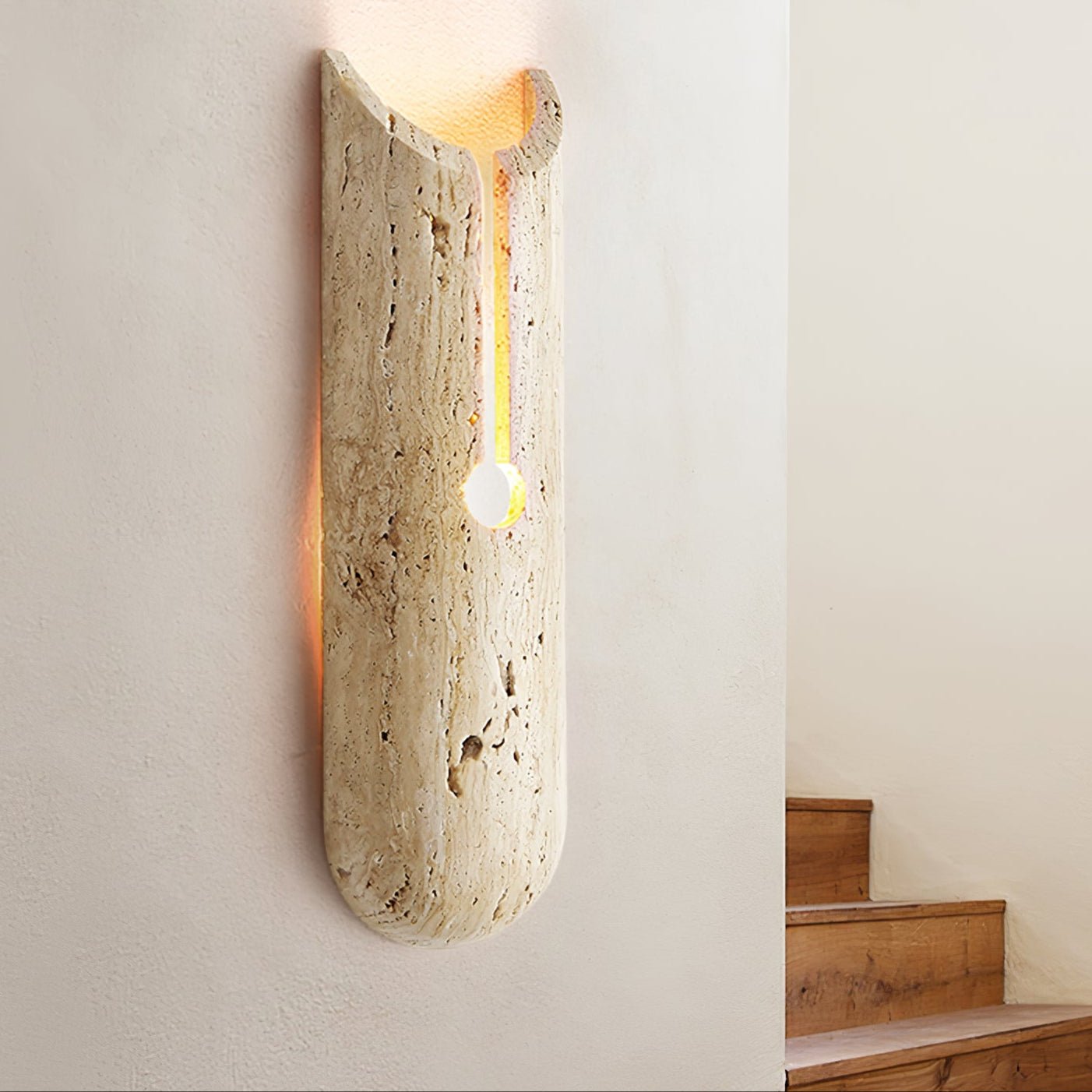 Elraeila Rustic Travertine Wall Light-Neutral Decor