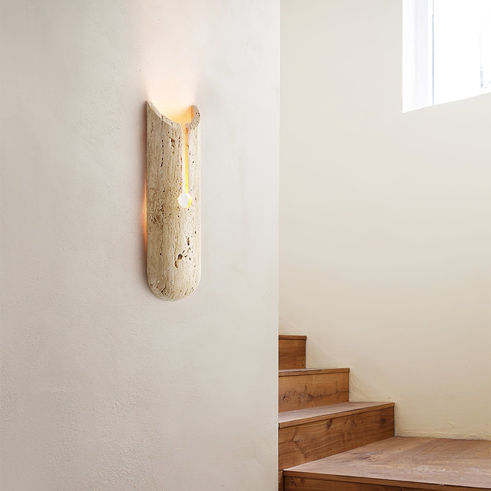 Elraeila Rustic Travertine Wall Light-Neutral Decor