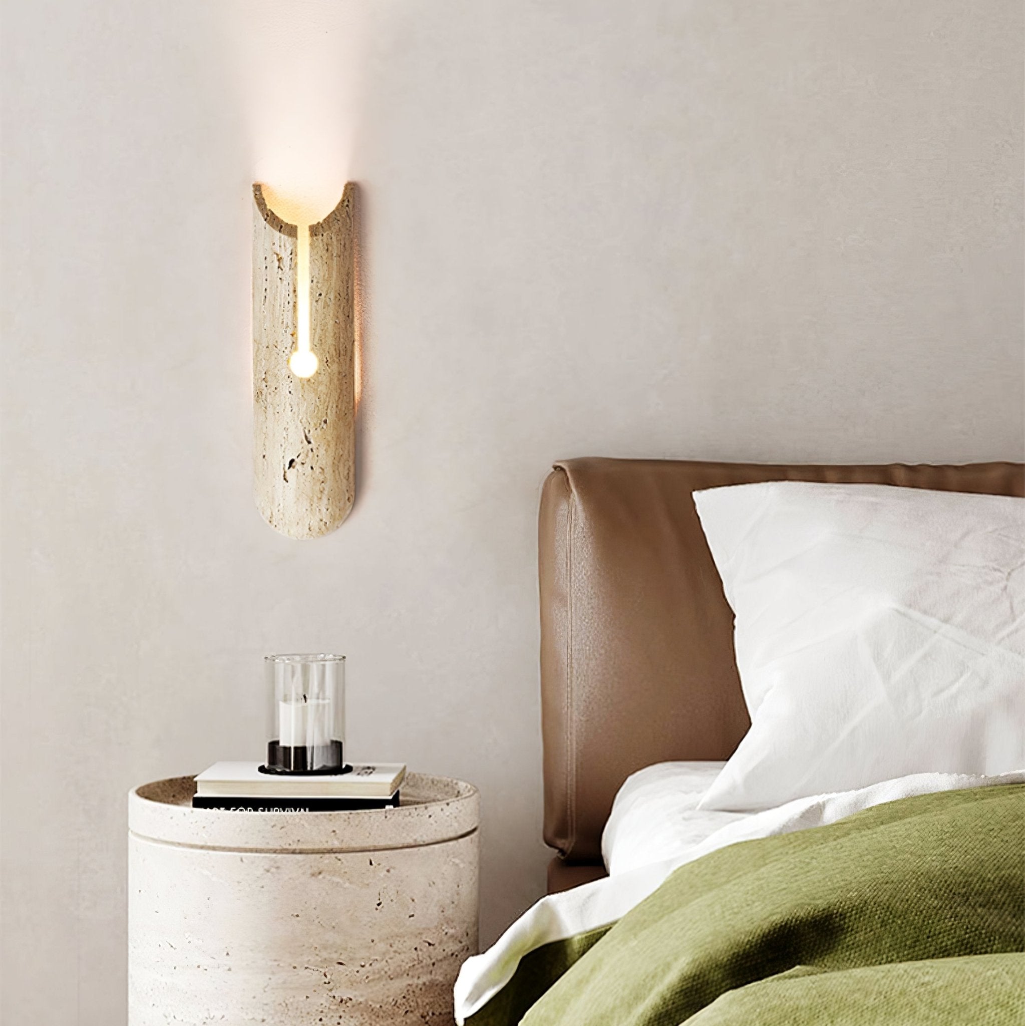 Elraeila Rustic Travertine Wall Light-Neutral Decor
