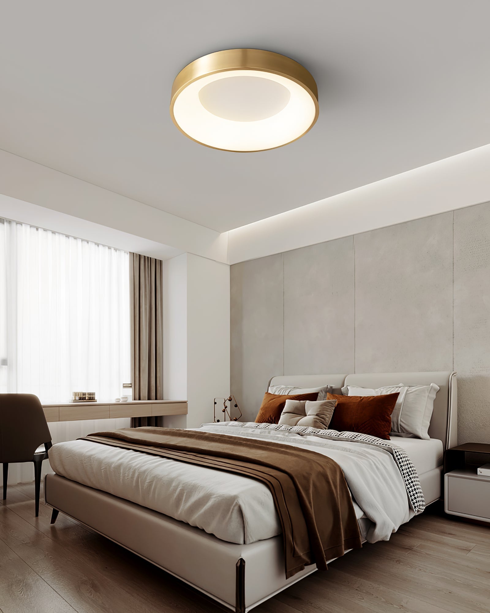 Zetheos Modern Minimalist Brass Ceiling Light-Neutral Decor