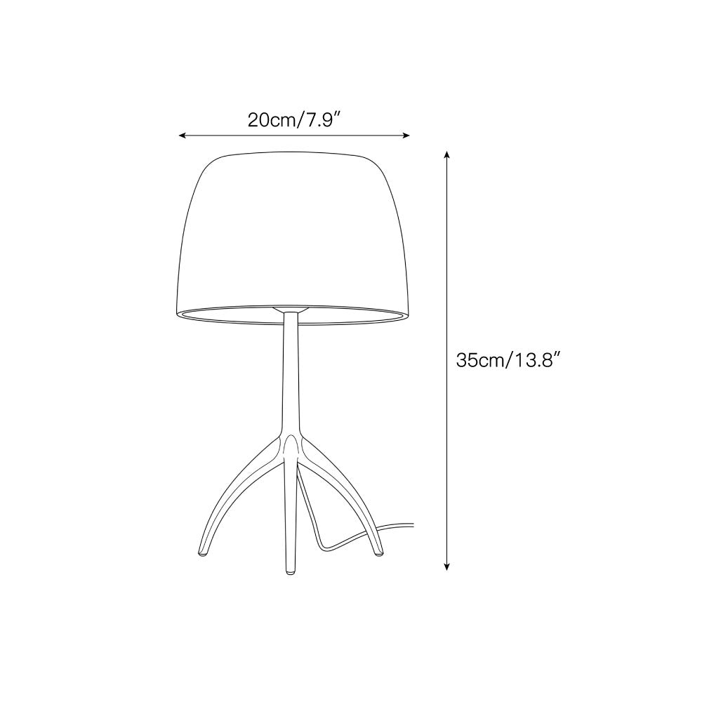 Side profile of the Lumiere Table Lamp showing its sculptural form.